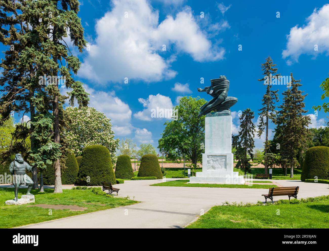 Denkmal der Dankbarkeit an Frankreich (1930). Wunderschöner Kalemegdan-Park in Belgrad. Serbien Stockfoto