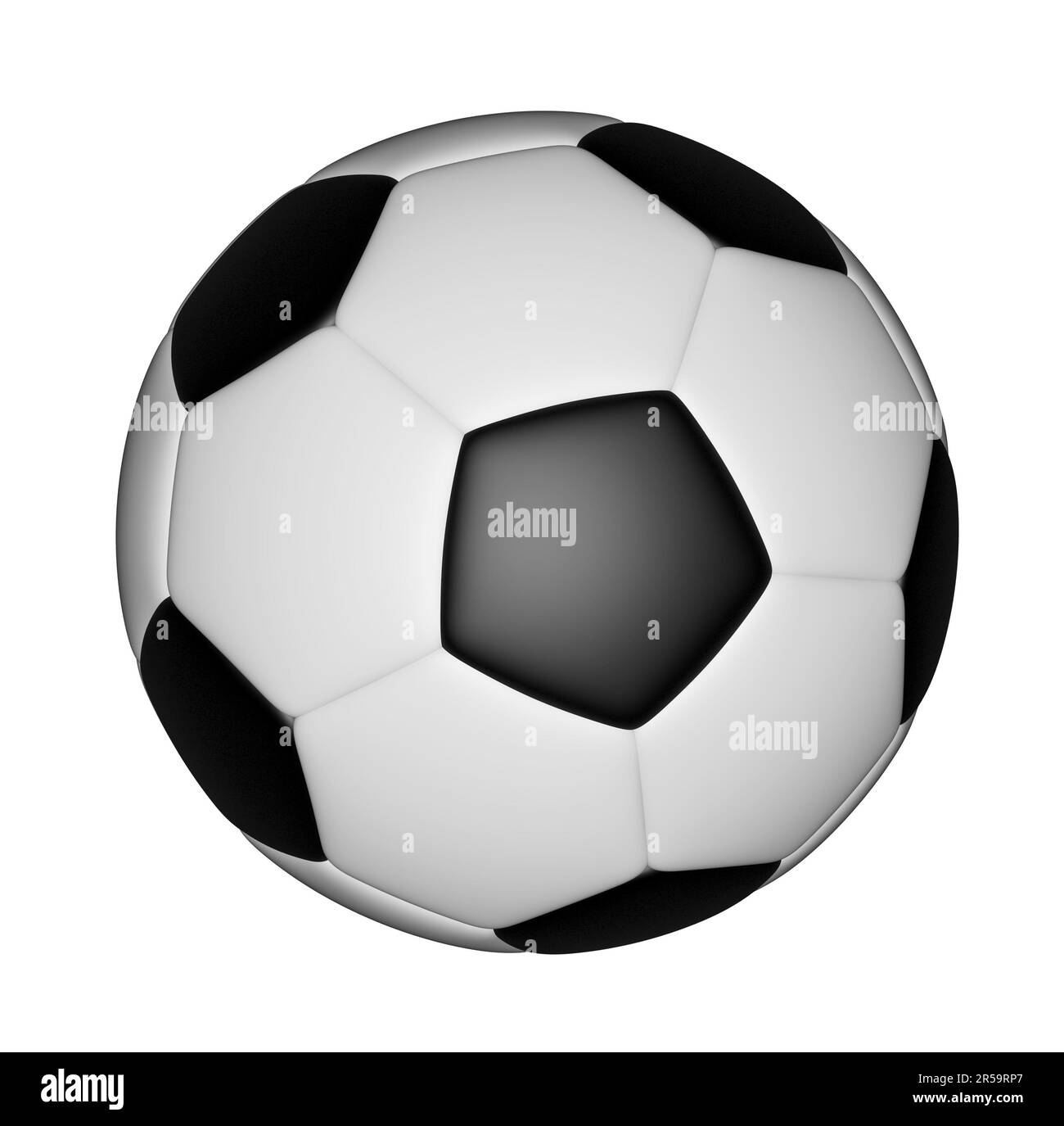 Fußball isoliert auf weißem Hintergrund Stockfoto