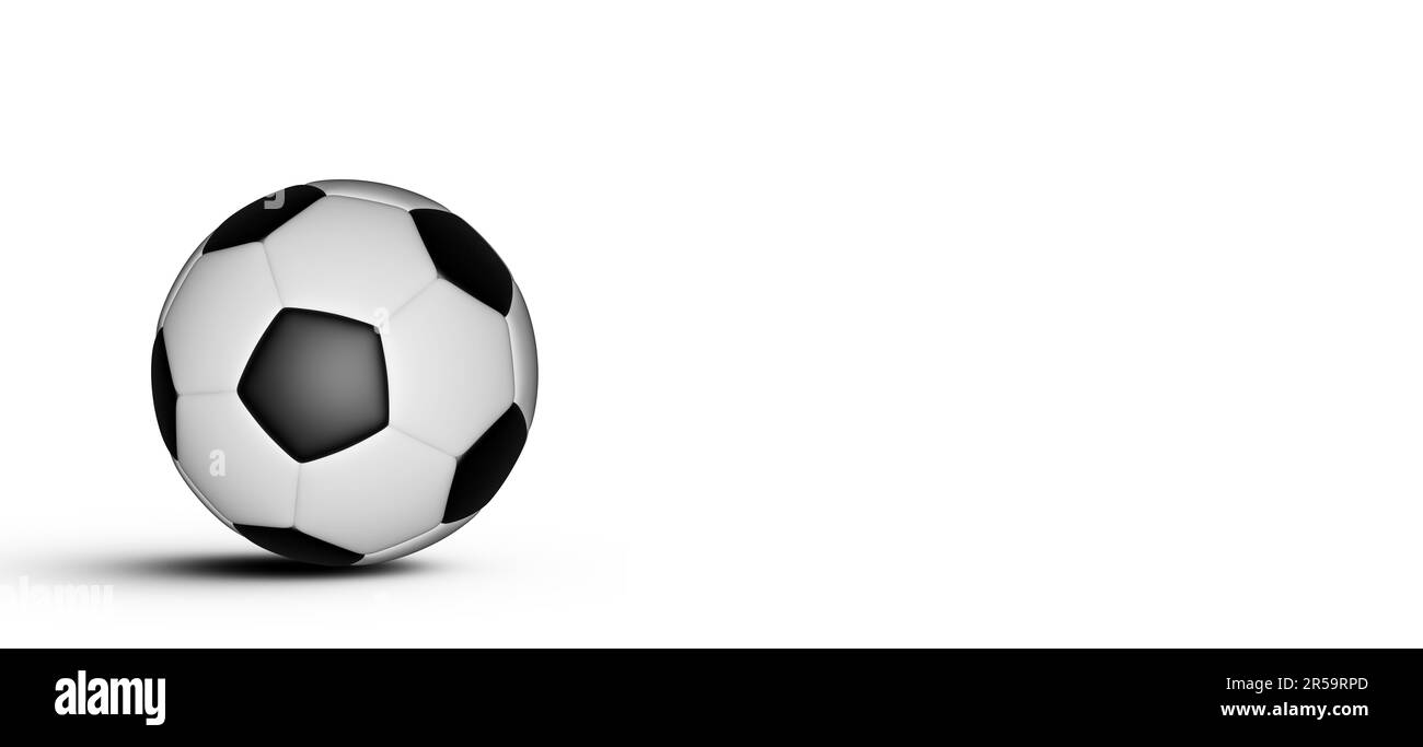Fußball isoliert auf weißem Hintergrund Stockfoto
