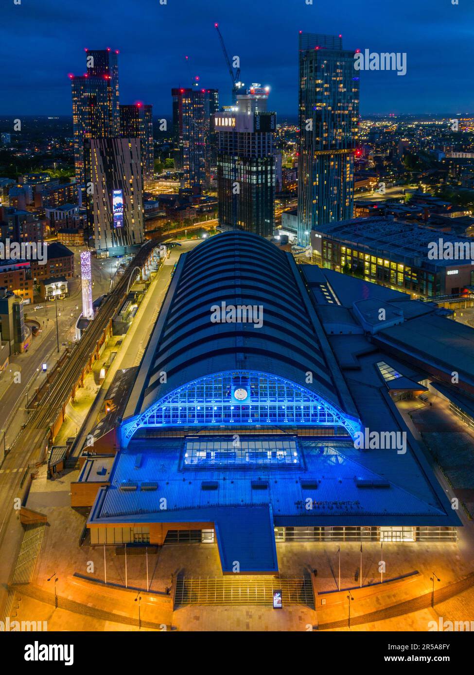 Großraum Manchester, Großbritannien. Manchester Central Convention Complex, Luftbild. 22. Mai 2023 Stockfoto