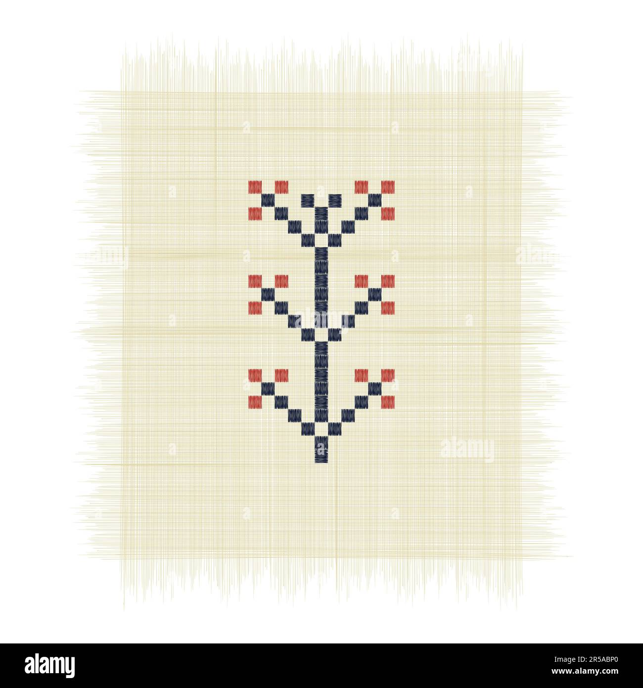 Der False Tree , das Symbol der palästinensischen Stickerei Tatreez auf weißem Hintergrund Stock Vektor