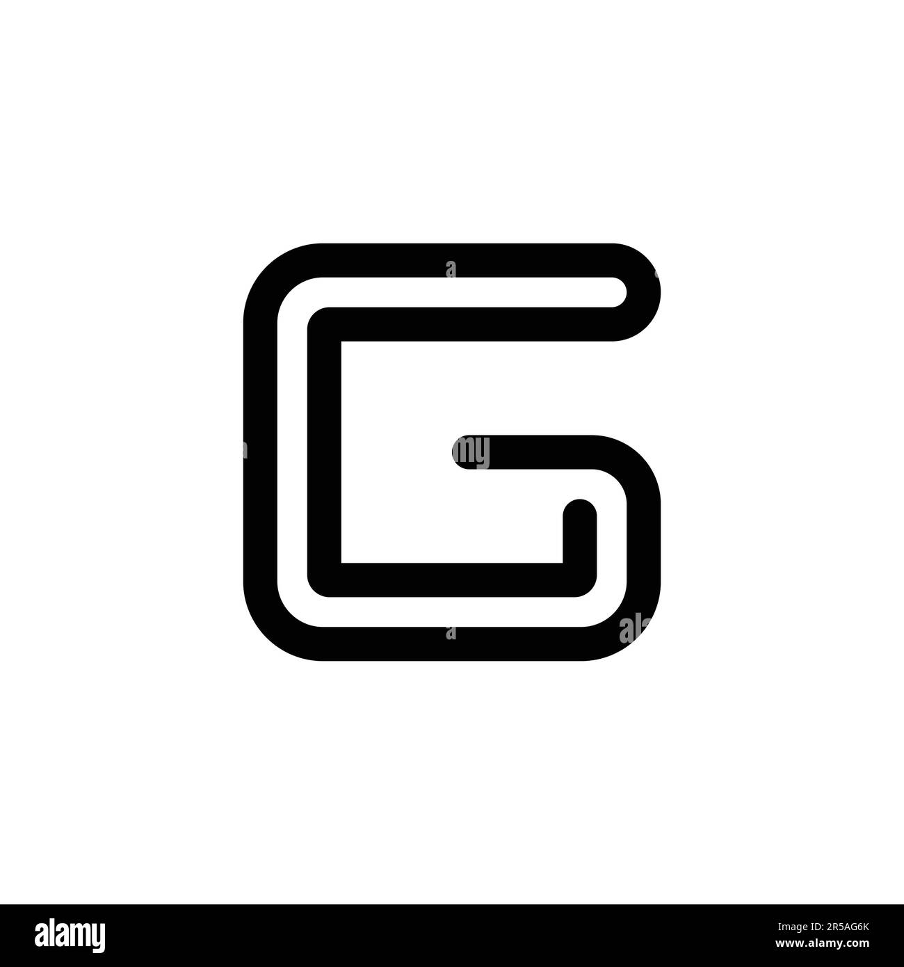 EPS10-Vektorinitialen Buchstabe gc oder cg Logo-Vorlage isoliert auf weißem Hintergrund Stock Vektor