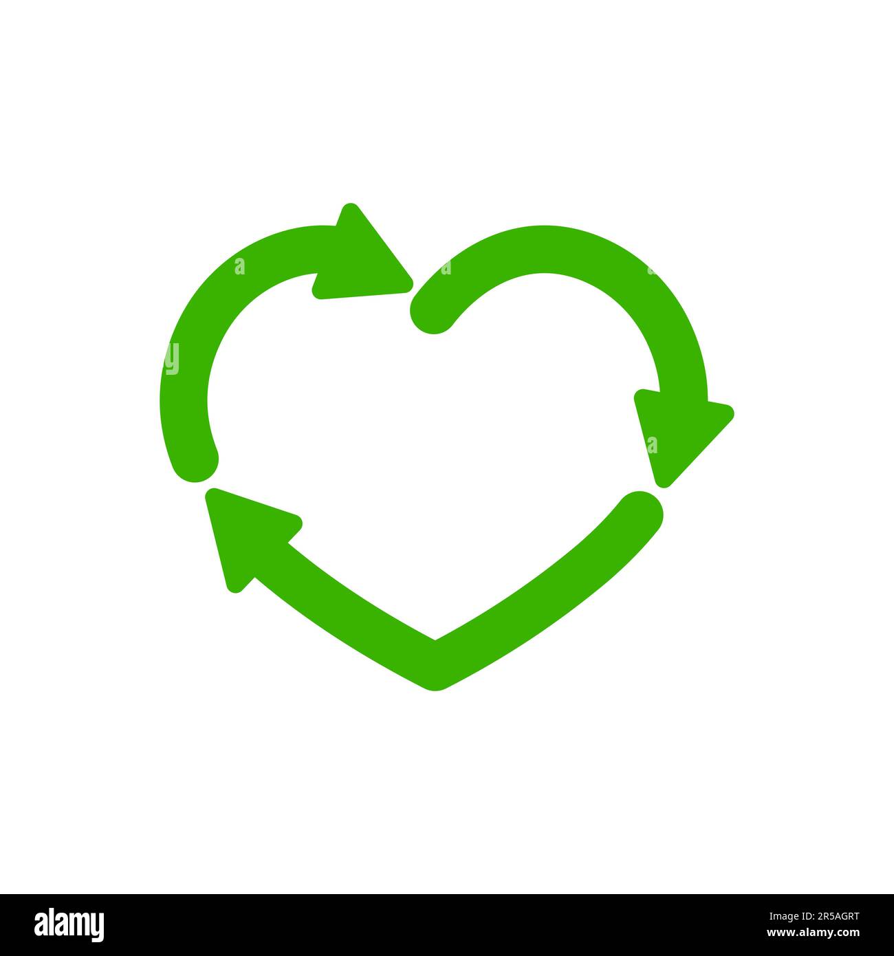 Symbol „Herz recyceln“. Ich liebe Öko-Zeichen-Vektor für Aktien Stock Vektor