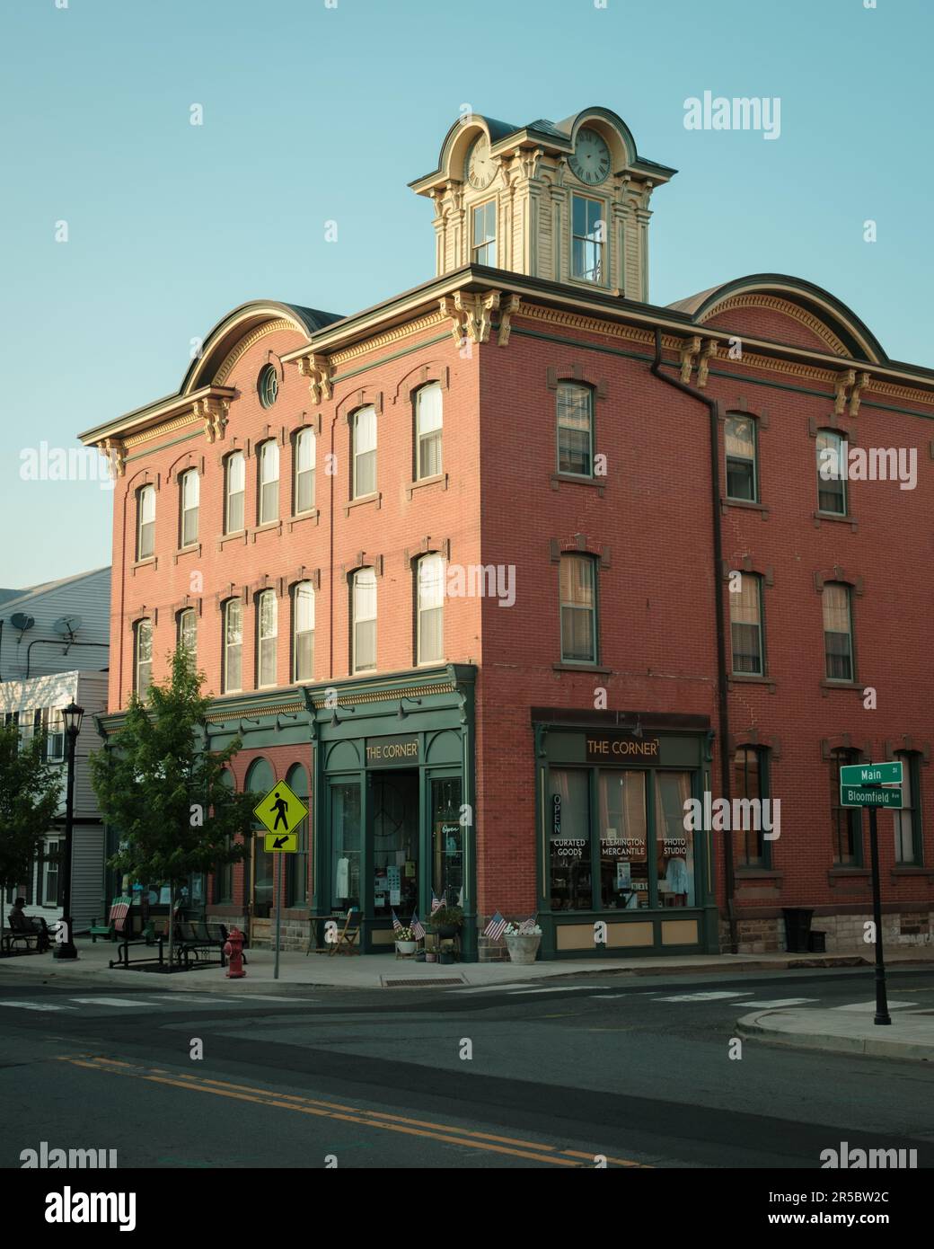 Die Ecke auf der Main Street, Flemington, New Jersey Stockfoto