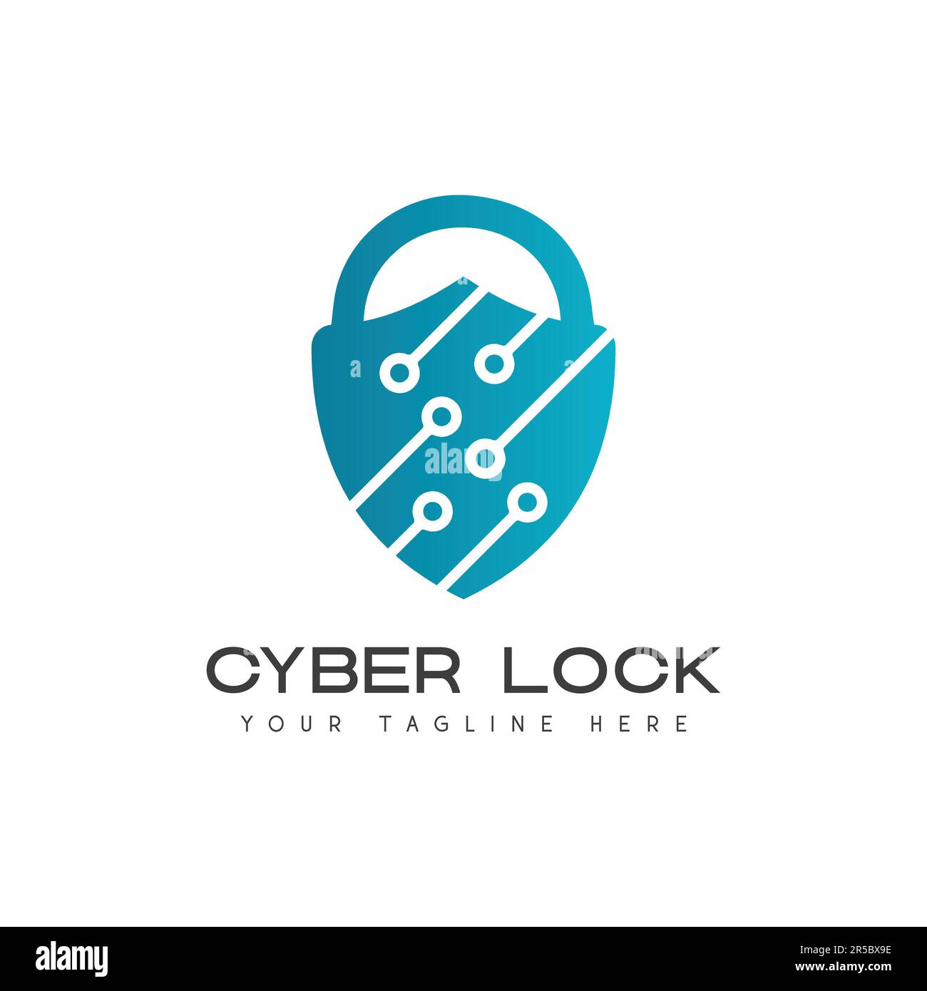 Cyber Security Lock Logo Design IT Tech Logo Stock Vektor