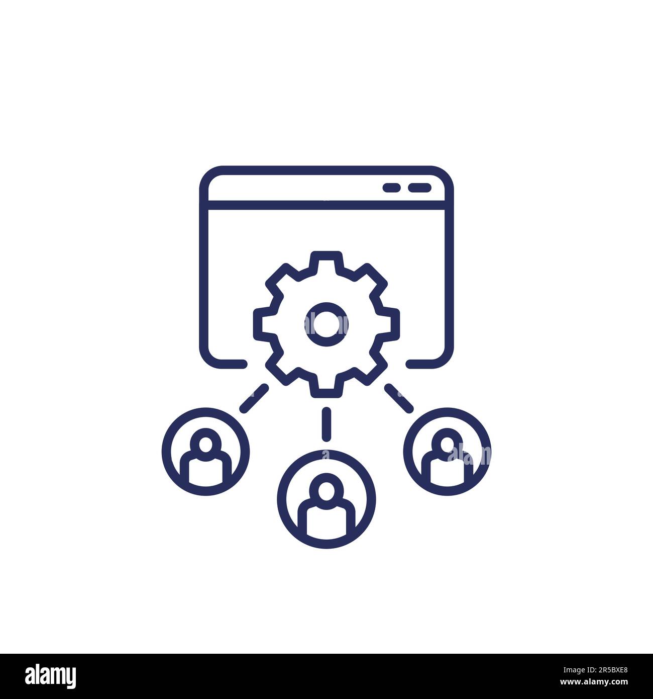 Symbol für die Testlinie laden, Benutzer greifen auf den Service zu Stock Vektor