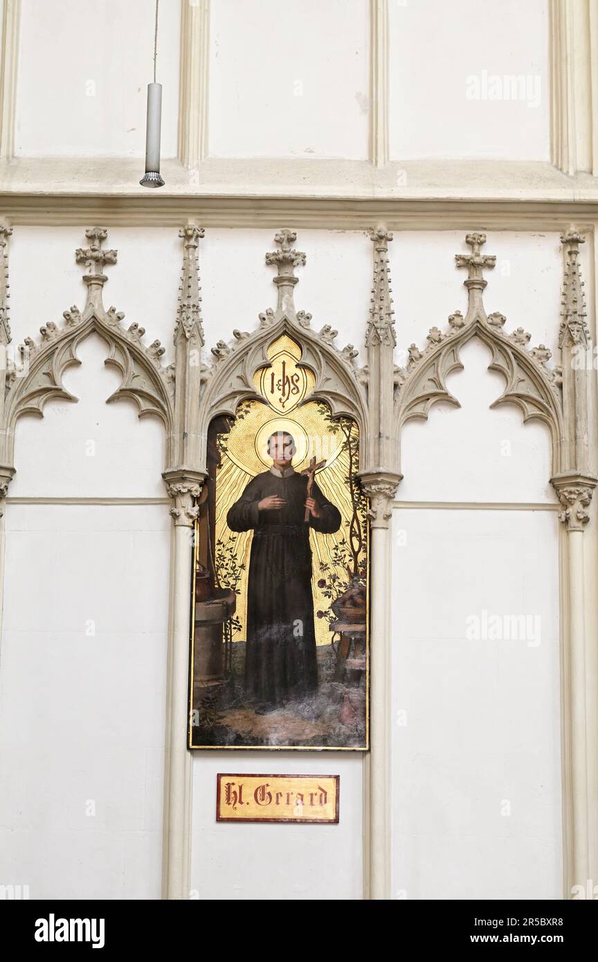 Wien, Österreich. Kirche Maria am Ufer. Bild des Heiligen Gerad Stockfoto