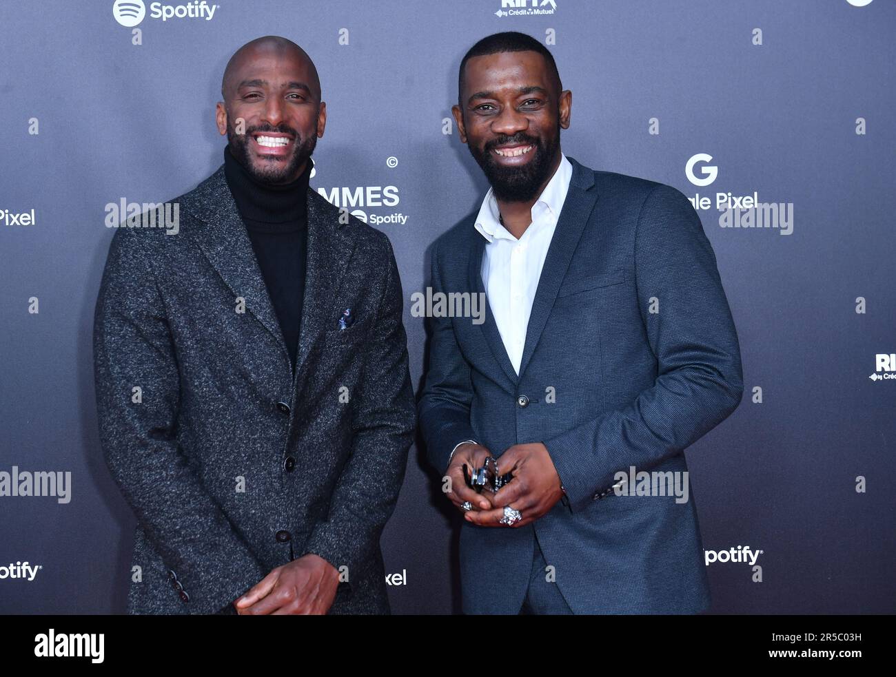 Aya Nakamura Tiakola Gazo Damso Cérémonie des Flammes Stockfoto