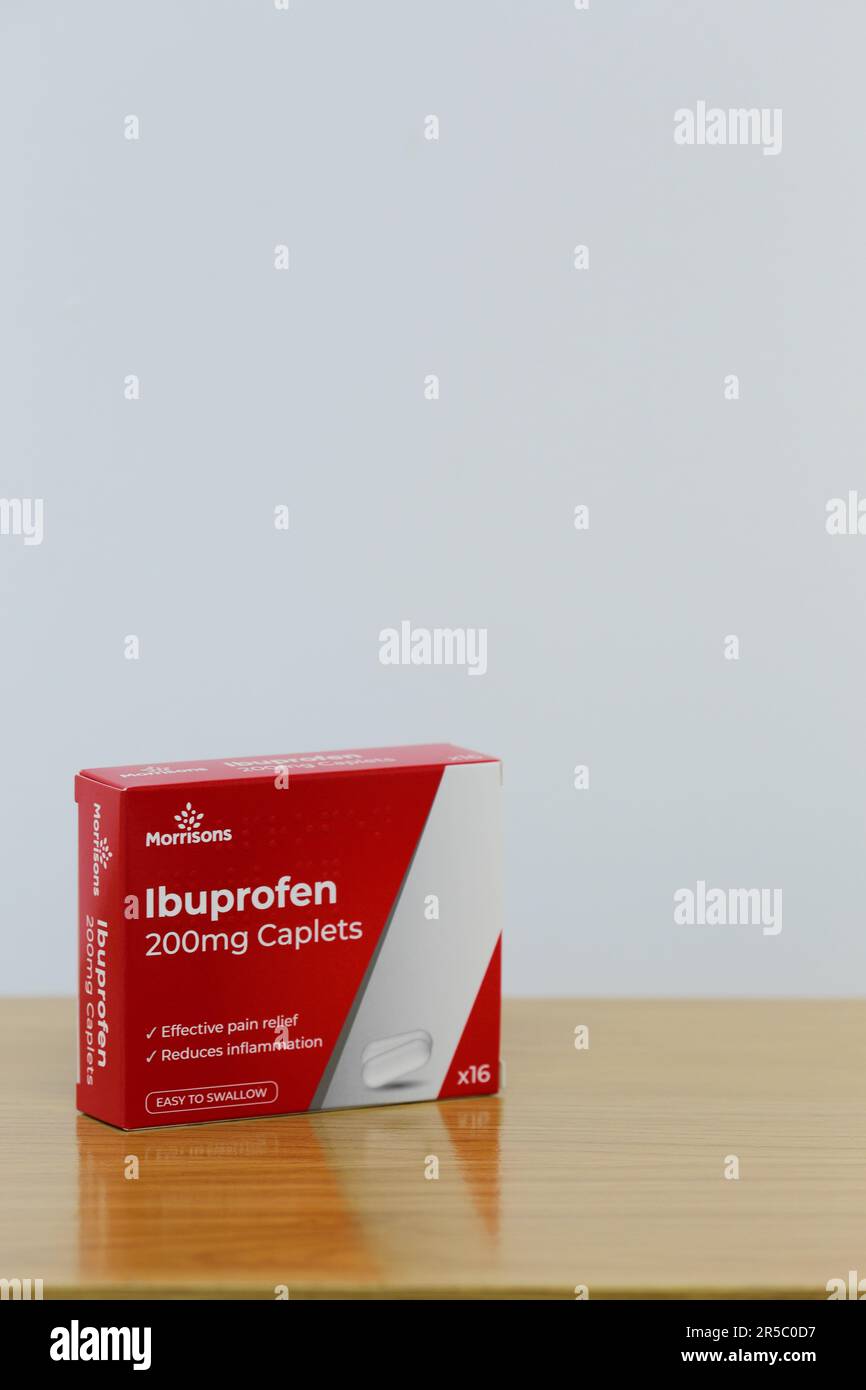 Ibuprofen 200mg Kaplets Stockfoto