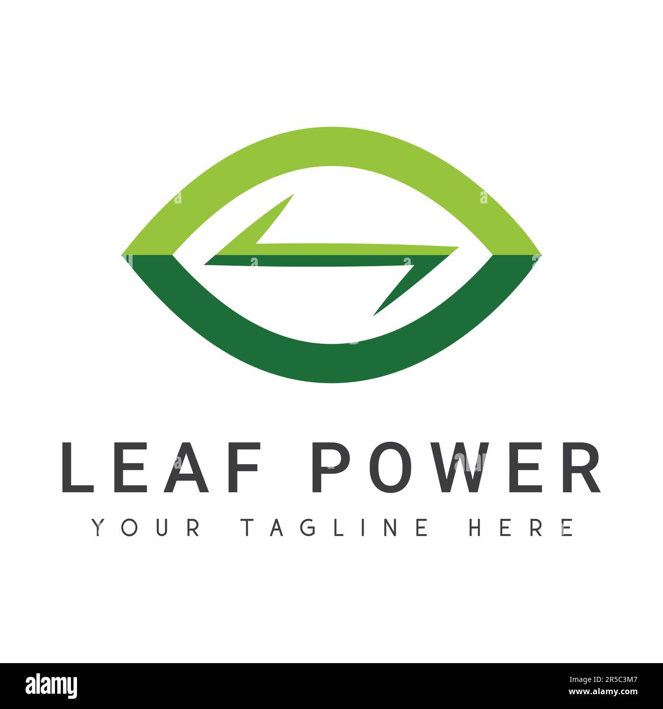 Leaf Power Logo Design Eco Friendly Charge Nature Logo Symbol Stock Vektor