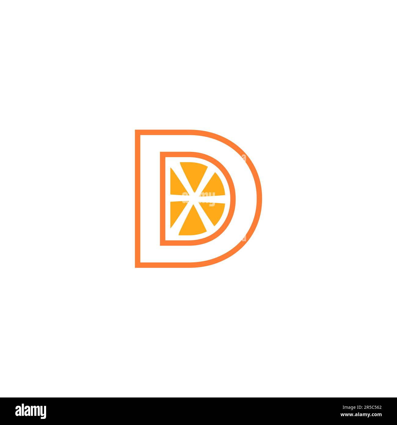 Design mit orangefarbenem D-Logo Stock Vektor