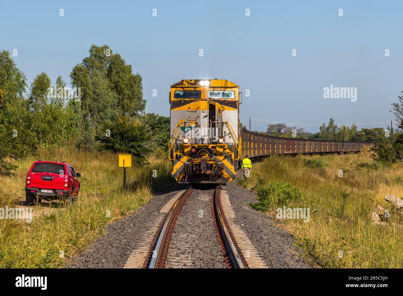 Die Eisenbahn in Malawi wird ausschließlich für den Güterverkehr genutzt Stockfoto