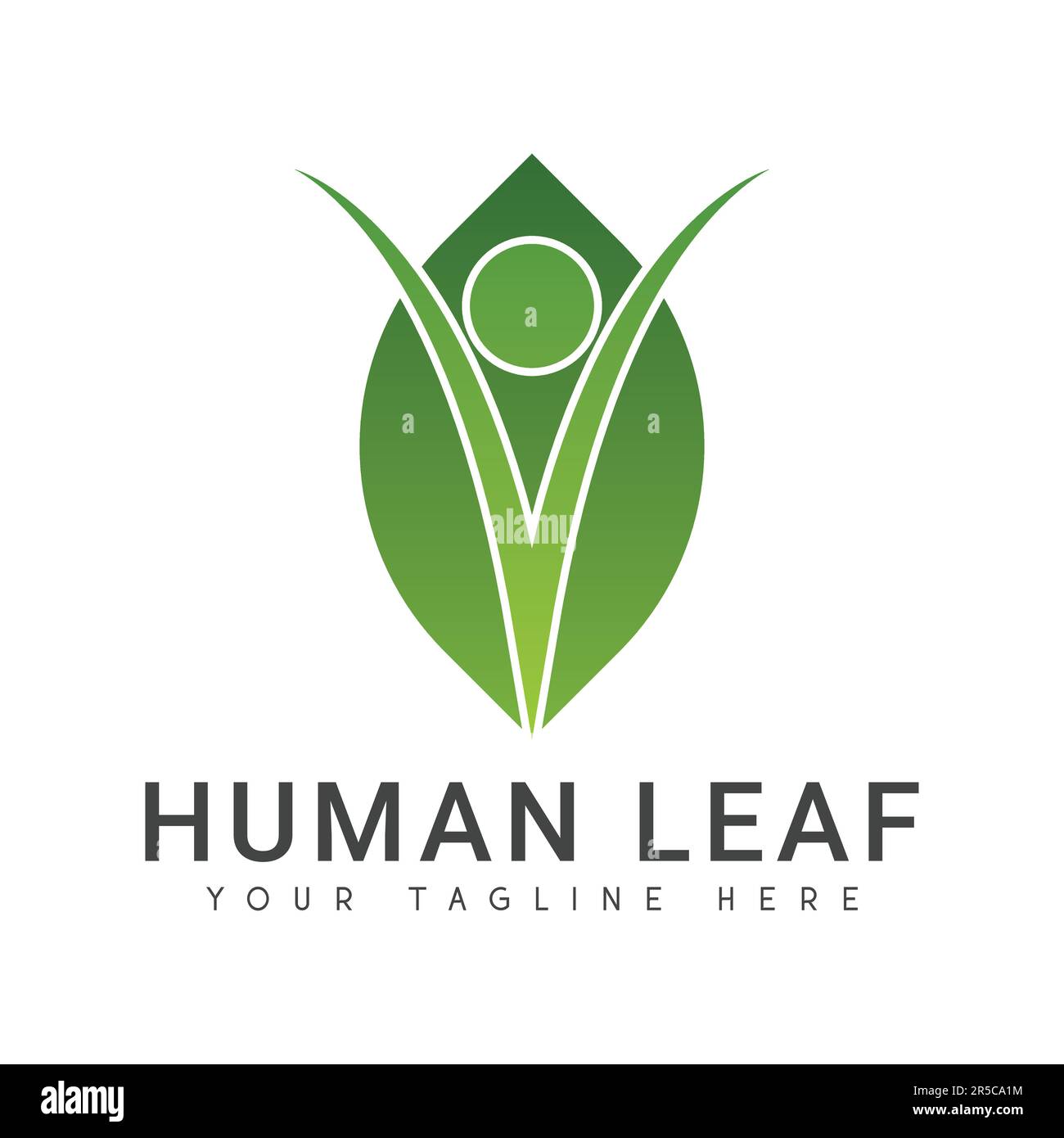 Human Leaf Logo Design Person Plant Logo Stock Vektor