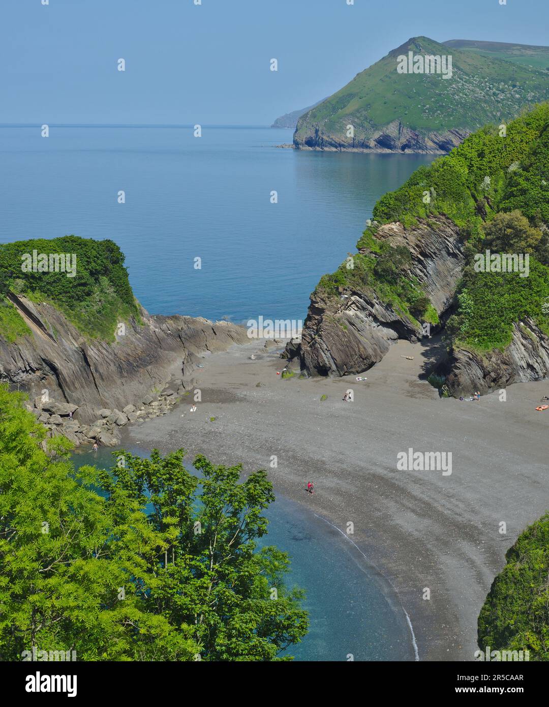 Der spektakuläre Broadsands-Strand an der Küste von Nord-Devon zwischen Ilfracombe und Combe Martin. Devon, Großbritannien Stockfoto