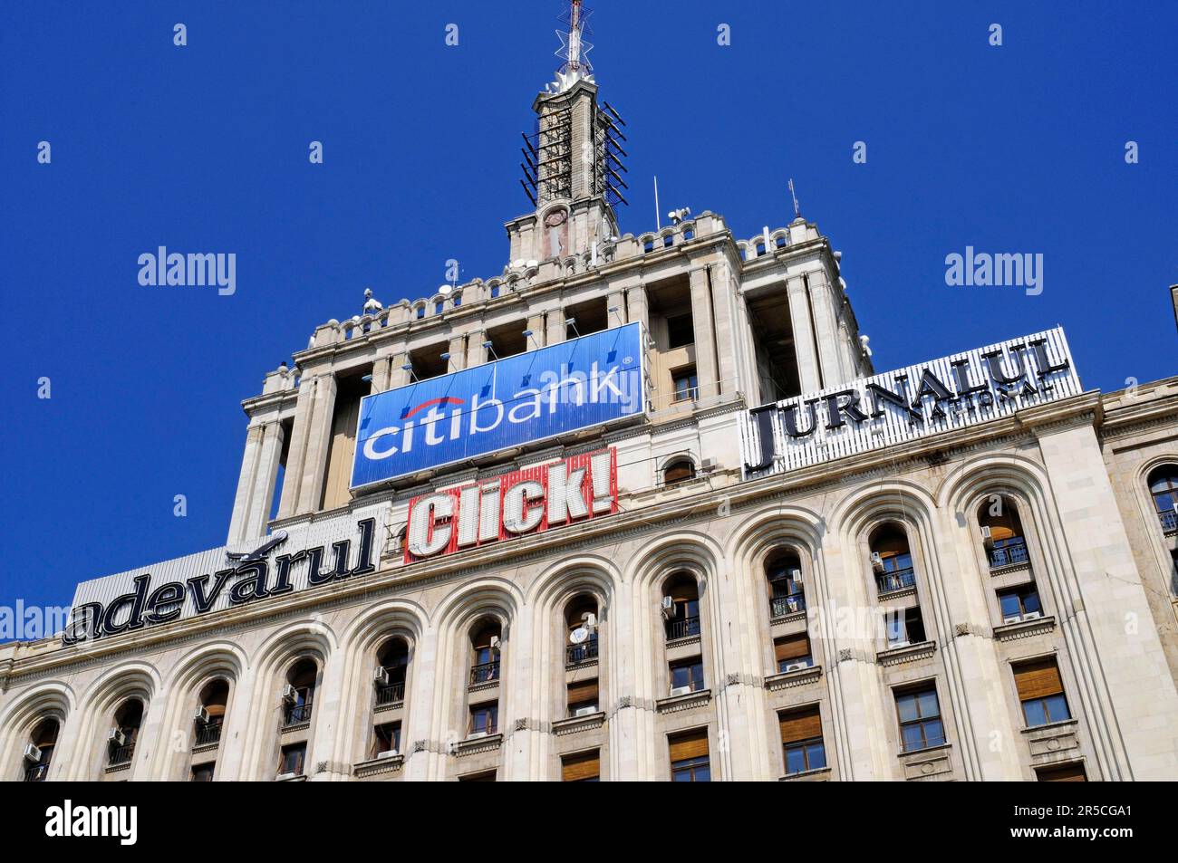 Casa Presei Libere, House of the Free Press, Press House, Press Centre, Piata Presei Libere, Square, Bukarest, Rumänien Stockfoto