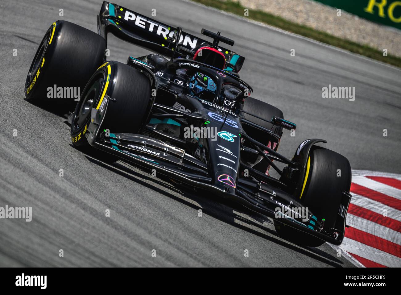 Montmelo, Spanien. 2. Juni 2023: GEORGE RUSSEL (GBR) vom Team Mercedes fährt in seinen W14 Jahren während der ersten Trainingssitzung des spanischen GP auf dem Circuit de Catalunya Stockfoto