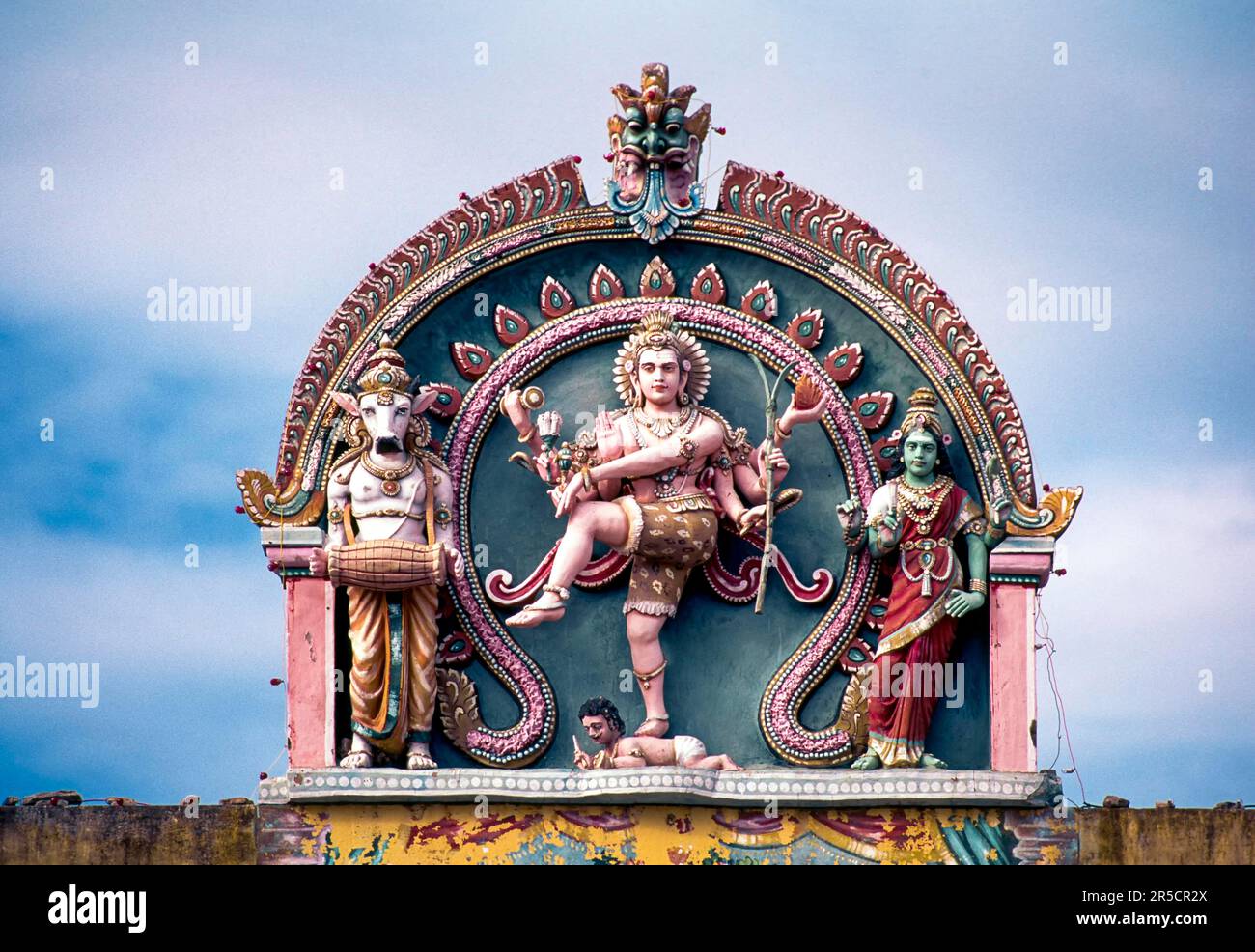 Stuckarbeiten im Thillai Nataraja Tempel in Chidambaram, Tamil Nadu, Südindien, Indien, Asien Stockfoto