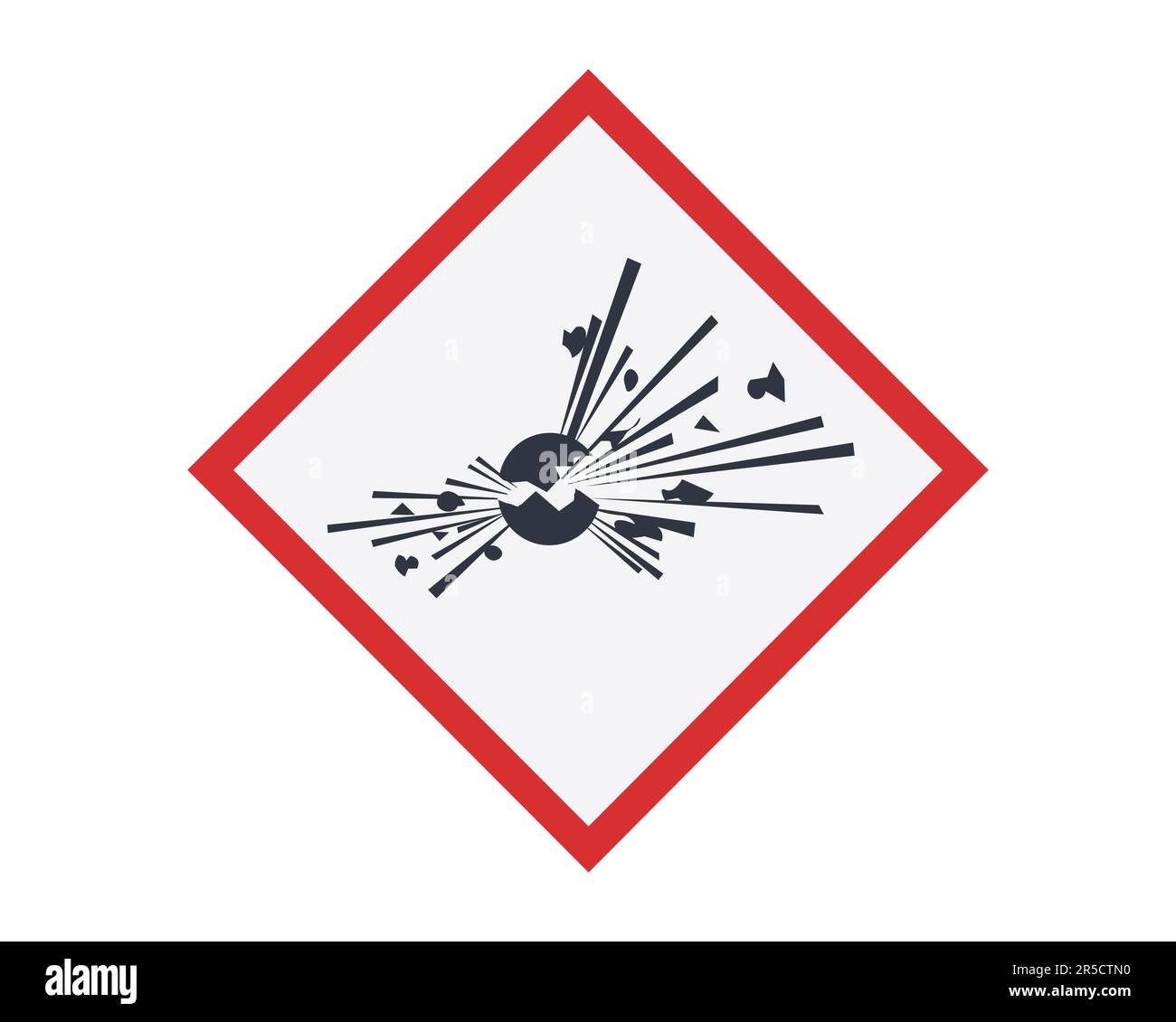 Symbol Für Explosionsgefahr Durch Isolierte Bomben. Konzept der Kennzeichnung von Chemikalien. Stock Vektor