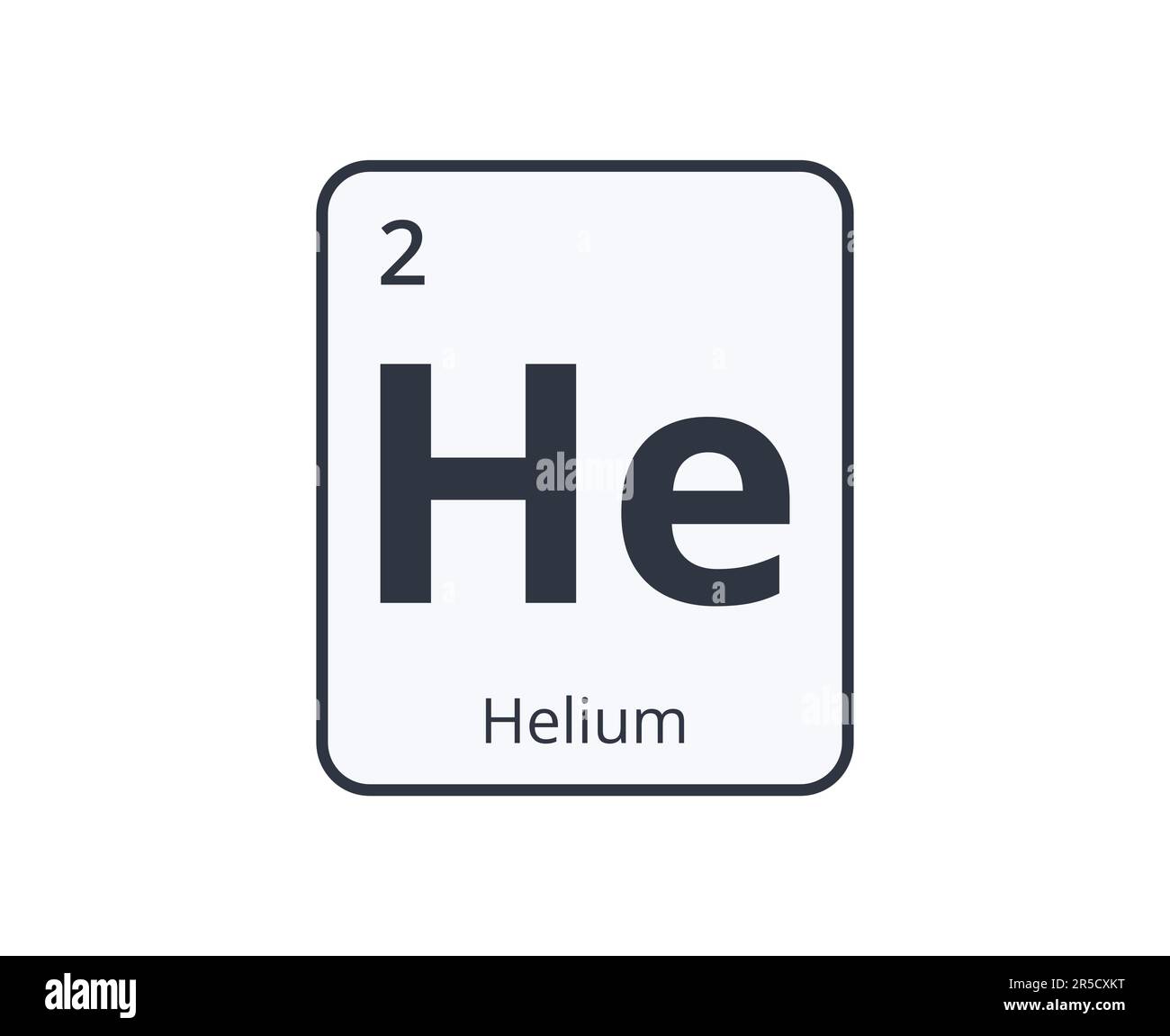 Helium Chemical Element Graphic für wissenschaftliche Designs. Stock Vektor