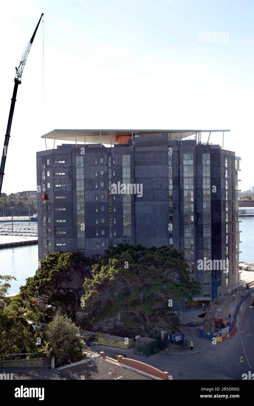 Der neue Vorort Jackson's Landing in Pyrmont, Sydney, NSW, Australien. Das Wohnviertel liegt neben der Anzac Bridge, Johnston's Bay und Glebe Island. Stockfoto