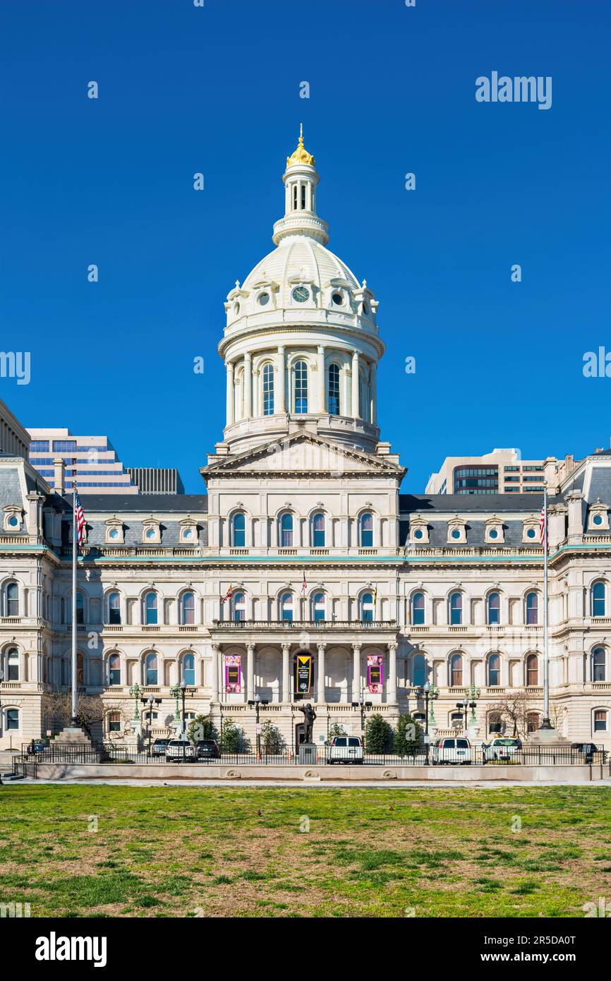 Rathaus im Zentrum von Baltimore, Maryland, USA. Stockfoto