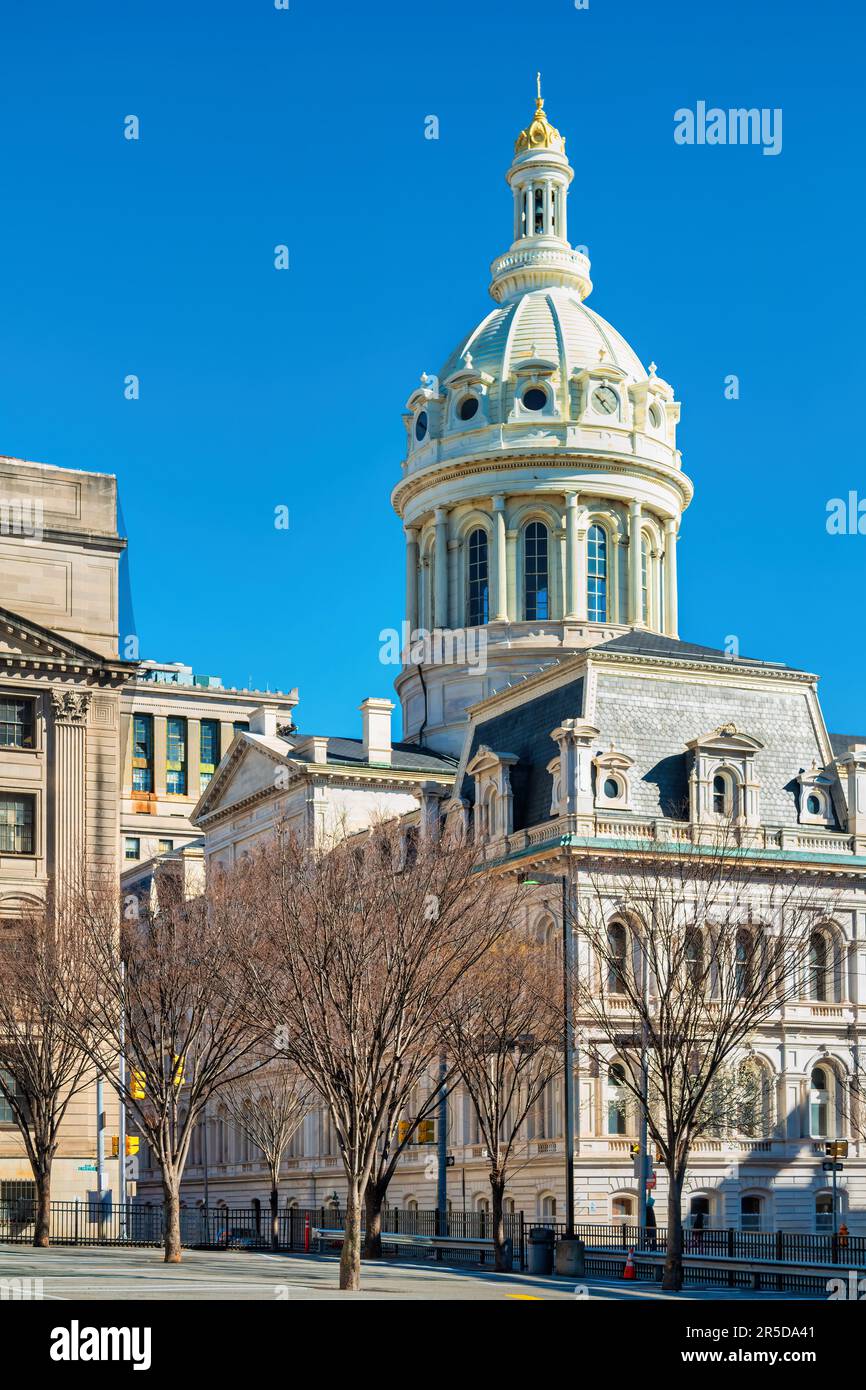 Rathaus im Zentrum von Baltimore, Maryland, USA. Stockfoto