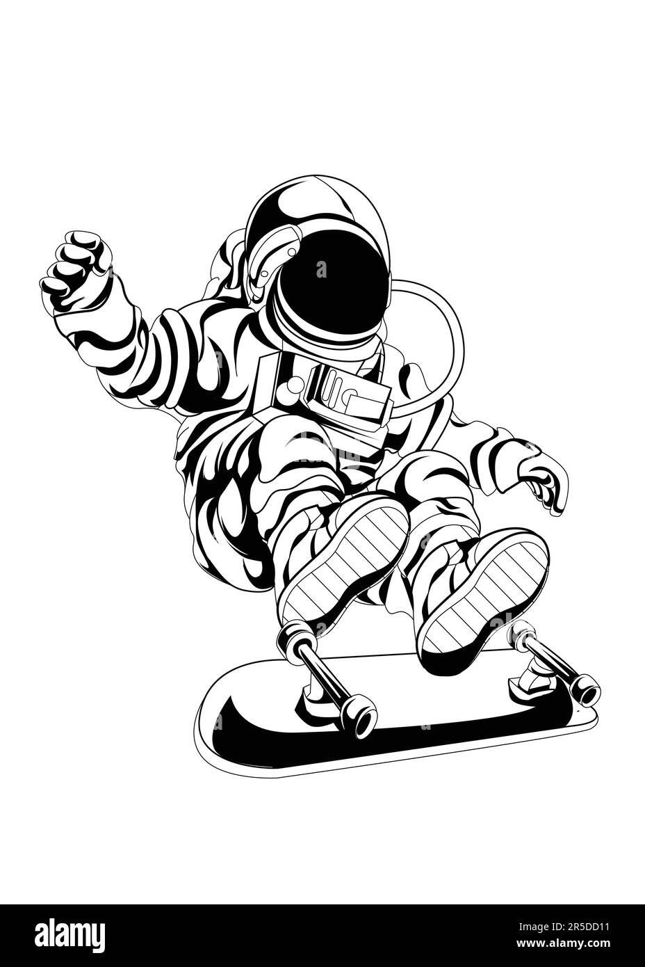 Weltraum-Astronauten-Charakter als Geburtstagsgeschenk für Freunde, Feiern, Veranstaltungen oder Weltraum-Community und Astronauten. Raumfahrt Stock Vektor