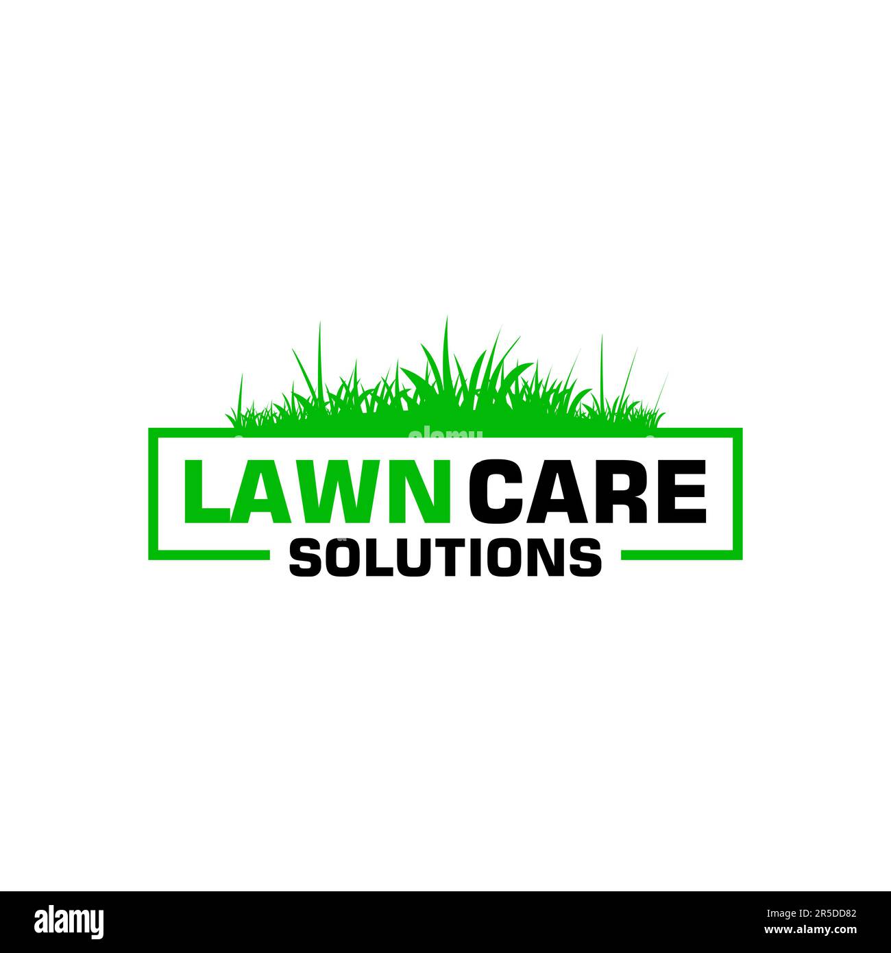 Rasenpflege Logo Design kreative Idee Vektordesign Inspiration Stock Vektor