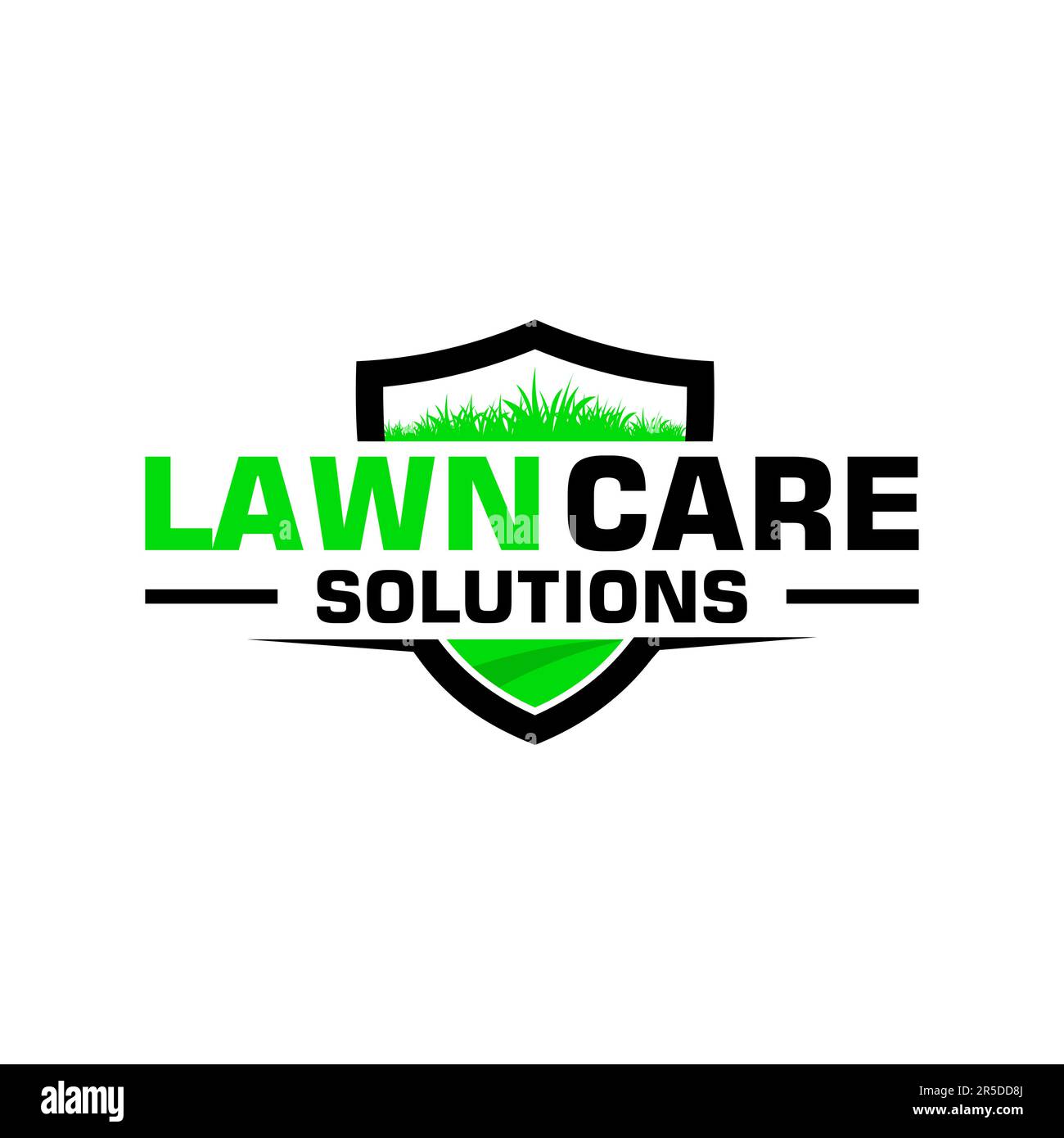 Rasenpflege Logo Design kreative Idee Vektordesign Inspiration Stock Vektor