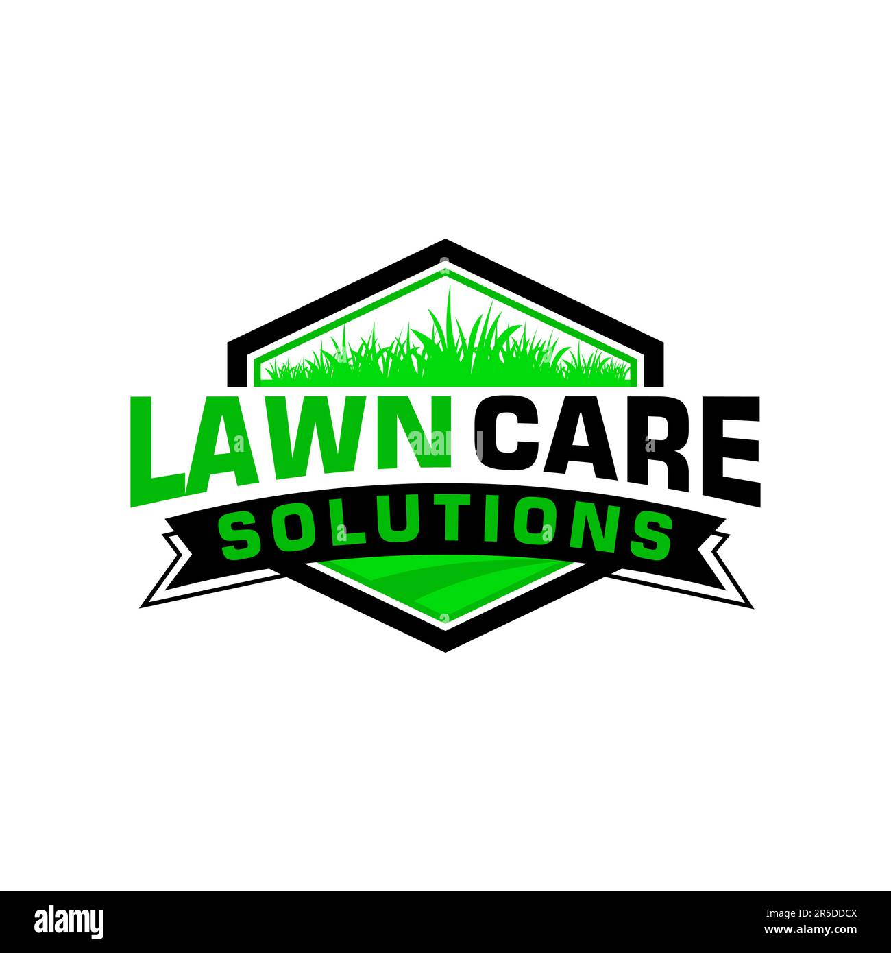 Rasenpflege Logo Design kreative Idee Vektordesign Inspiration Stock Vektor