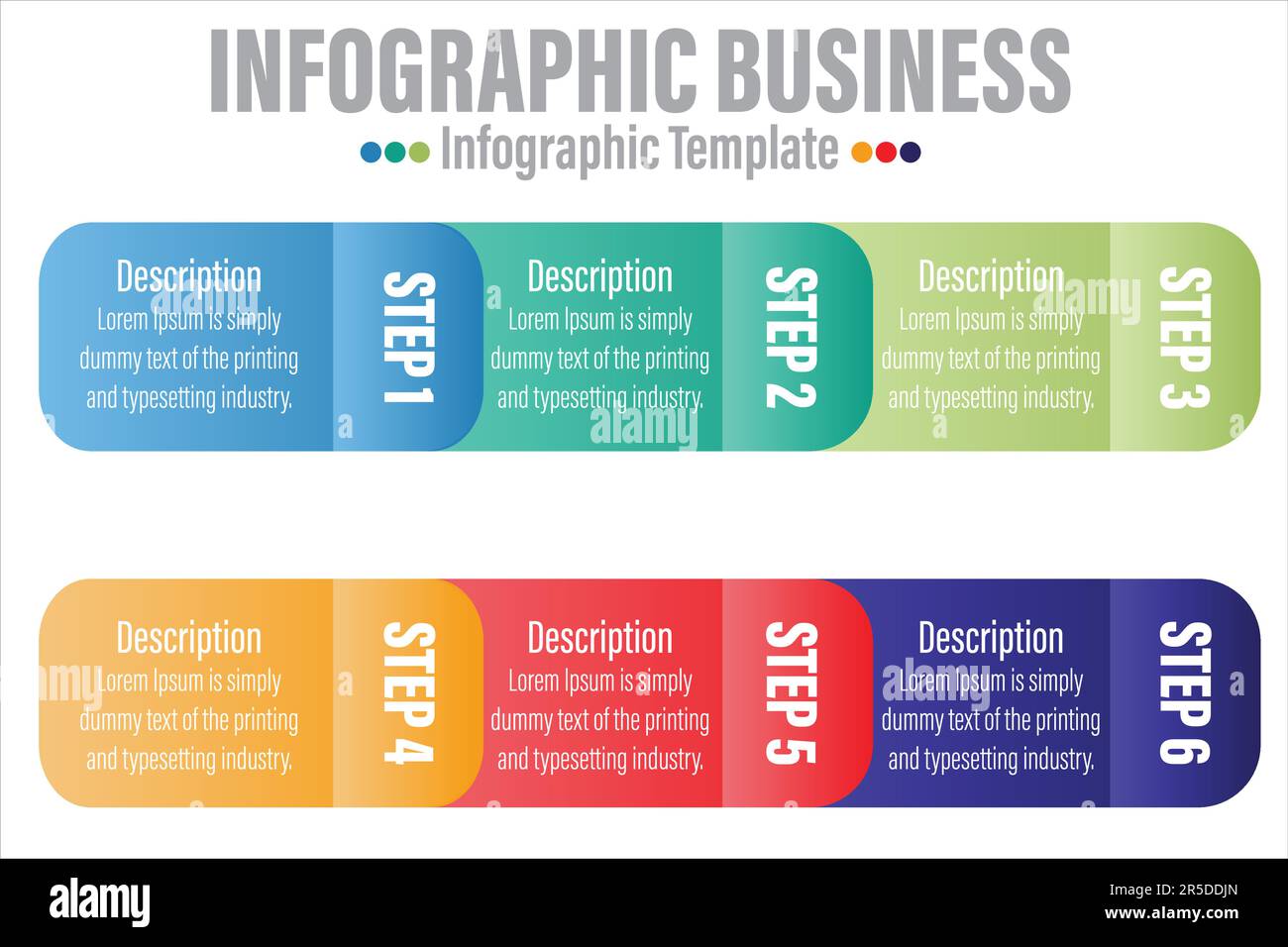 6 Schritte, 6 Option Geometrische Form mit Schritten, Optionen, Prozessen oder Workflow.Visualisierung von Geschäftsdaten. Infografik-Vorlage für kreative Schritte für die Gegenwart Stock Vektor