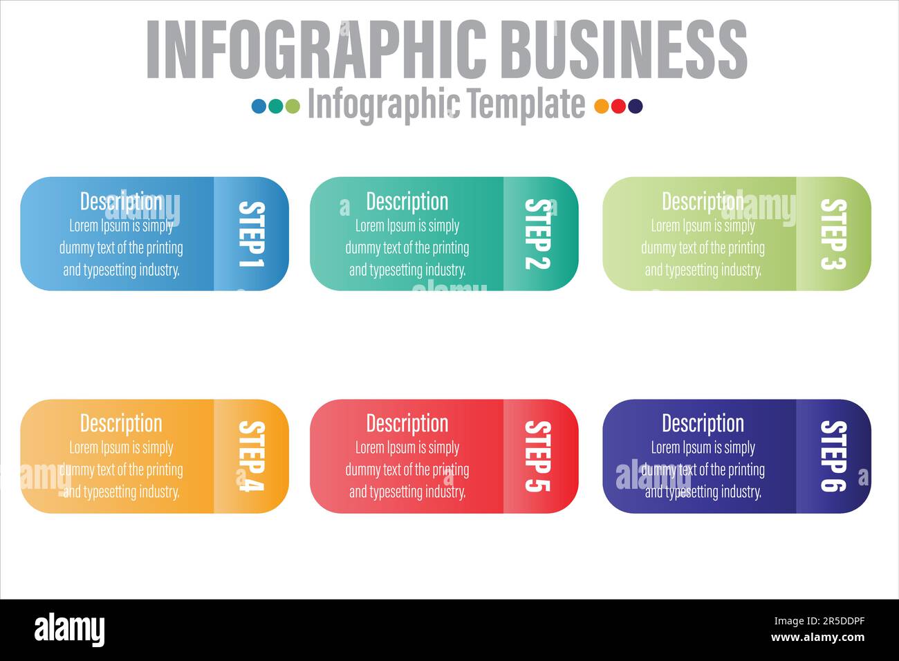 6 Schritte, 6 Option Geometrische Form mit Schritten, Optionen, Prozessen oder Workflow.Visualisierung von Geschäftsdaten. Infografik-Vorlage für kreative Schritte für die Gegenwart Stock Vektor