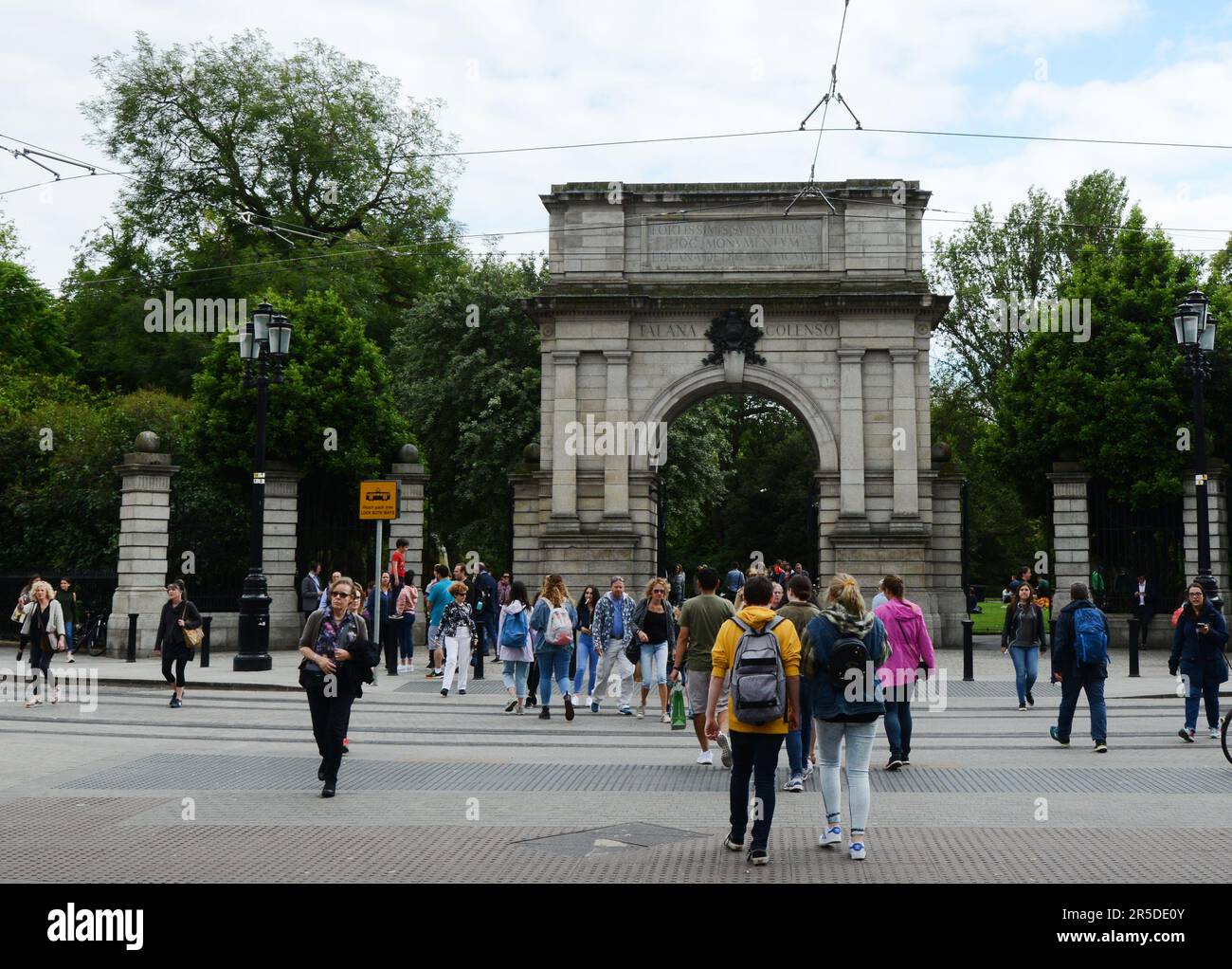 Fusilier's Arch am Eingang des St. Stephen's Green Parks in Dublin, Irleland. Stockfoto