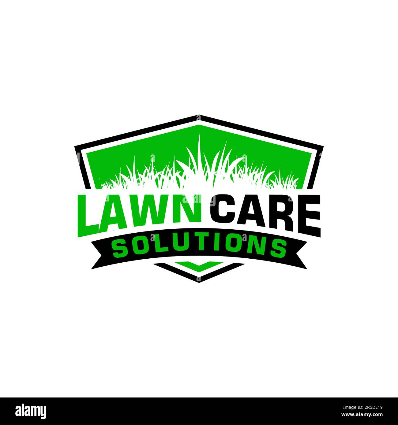 Rasenpflege Logo Design kreative Idee Vektordesign Inspiration Stock Vektor