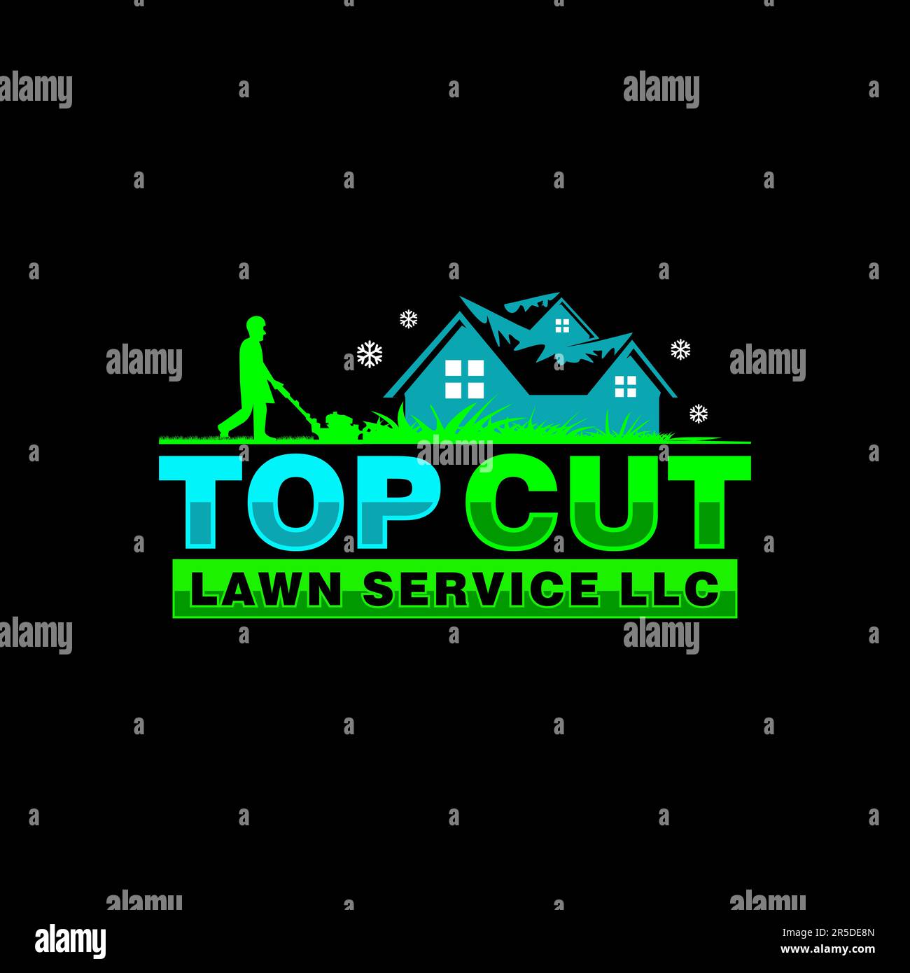 Rasenpflege Logo Design kreative Idee Vektordesign Inspiration Stock Vektor