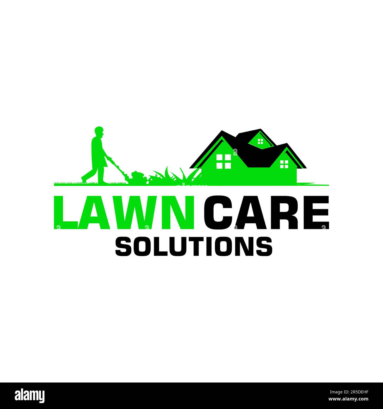 Rasenpflege Logo Design kreative Idee Vektordesign Inspiration Stock Vektor