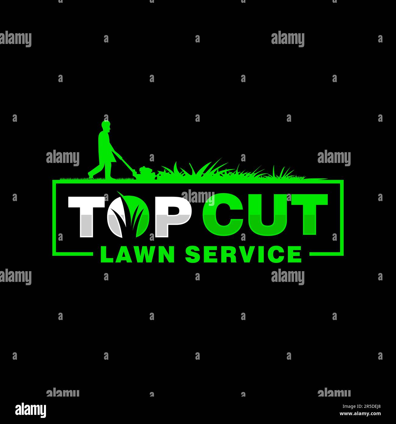 Rasenpflege Logo Design kreative Idee Vektordesign Inspiration Stock Vektor