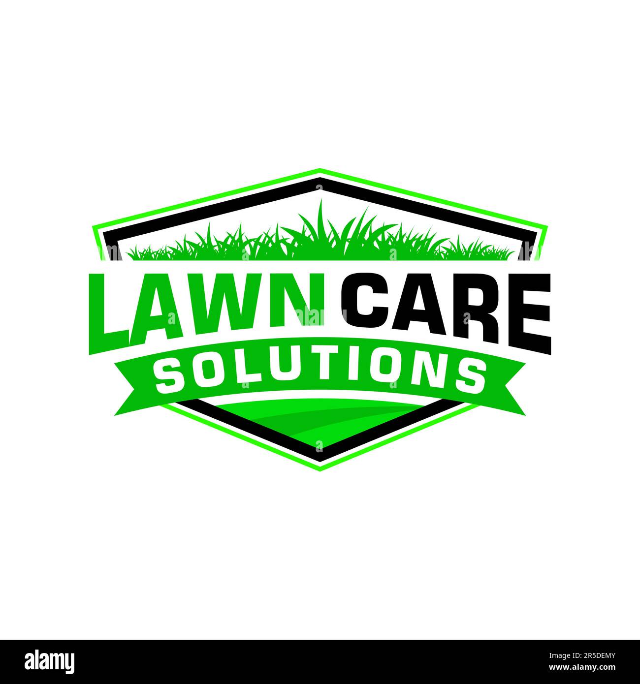 Rasenpflege Logo Design kreative Idee Vektordesign Inspiration Stock Vektor