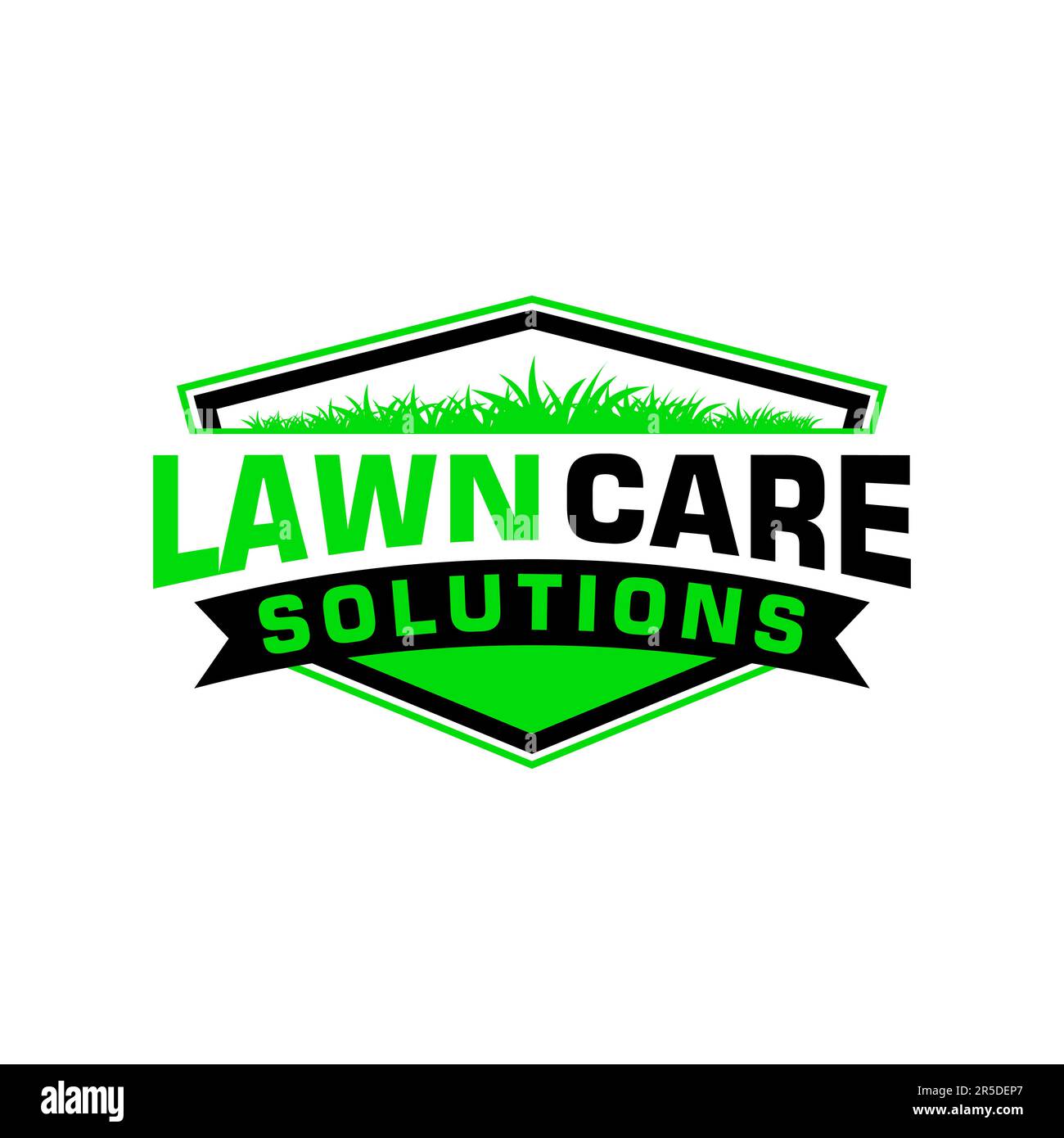 Rasenpflege Logo Design kreative Idee Vektordesign Inspiration Stock Vektor