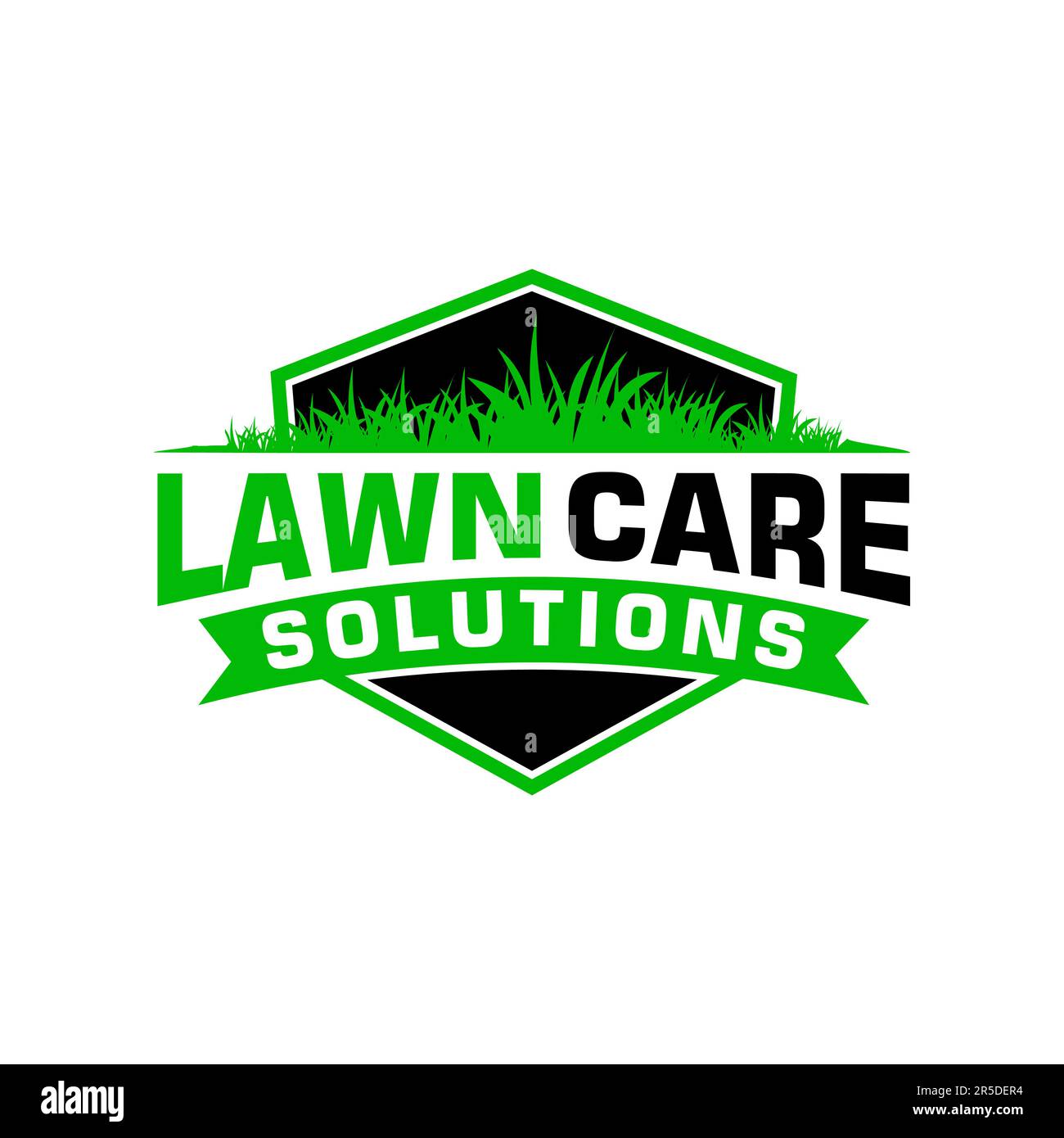 Rasenpflege Logo Design kreative Idee Vektordesign Inspiration Stock Vektor