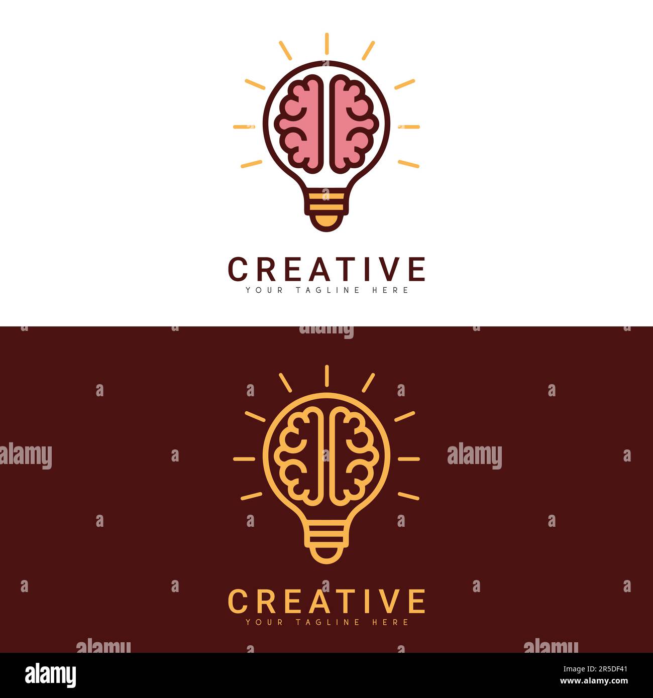 Creative Idea Logo Design Bulb Thinking Brain Logo Stock Vektor