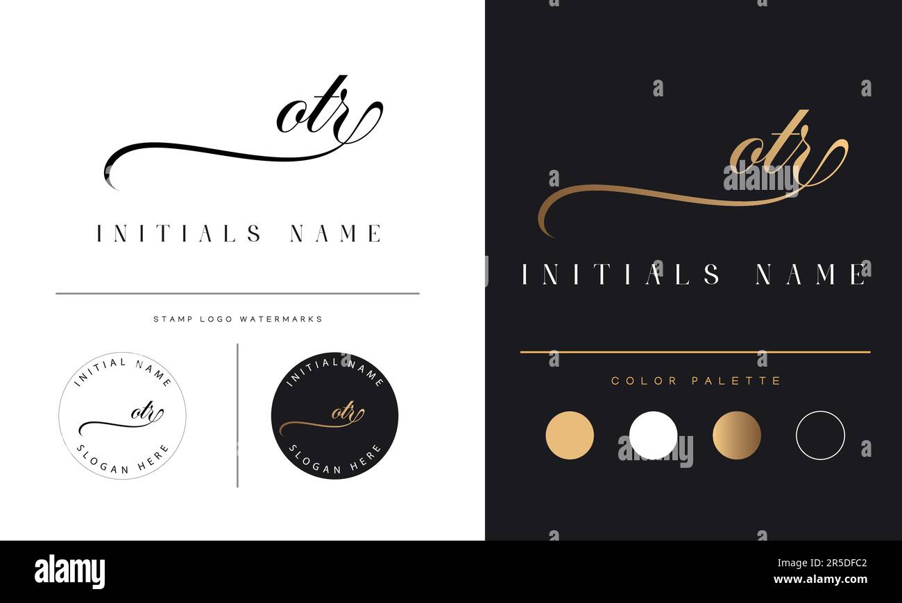Luxus atr Initial Monogramm Text Letter Logo Design atr Signature Stock Vektor