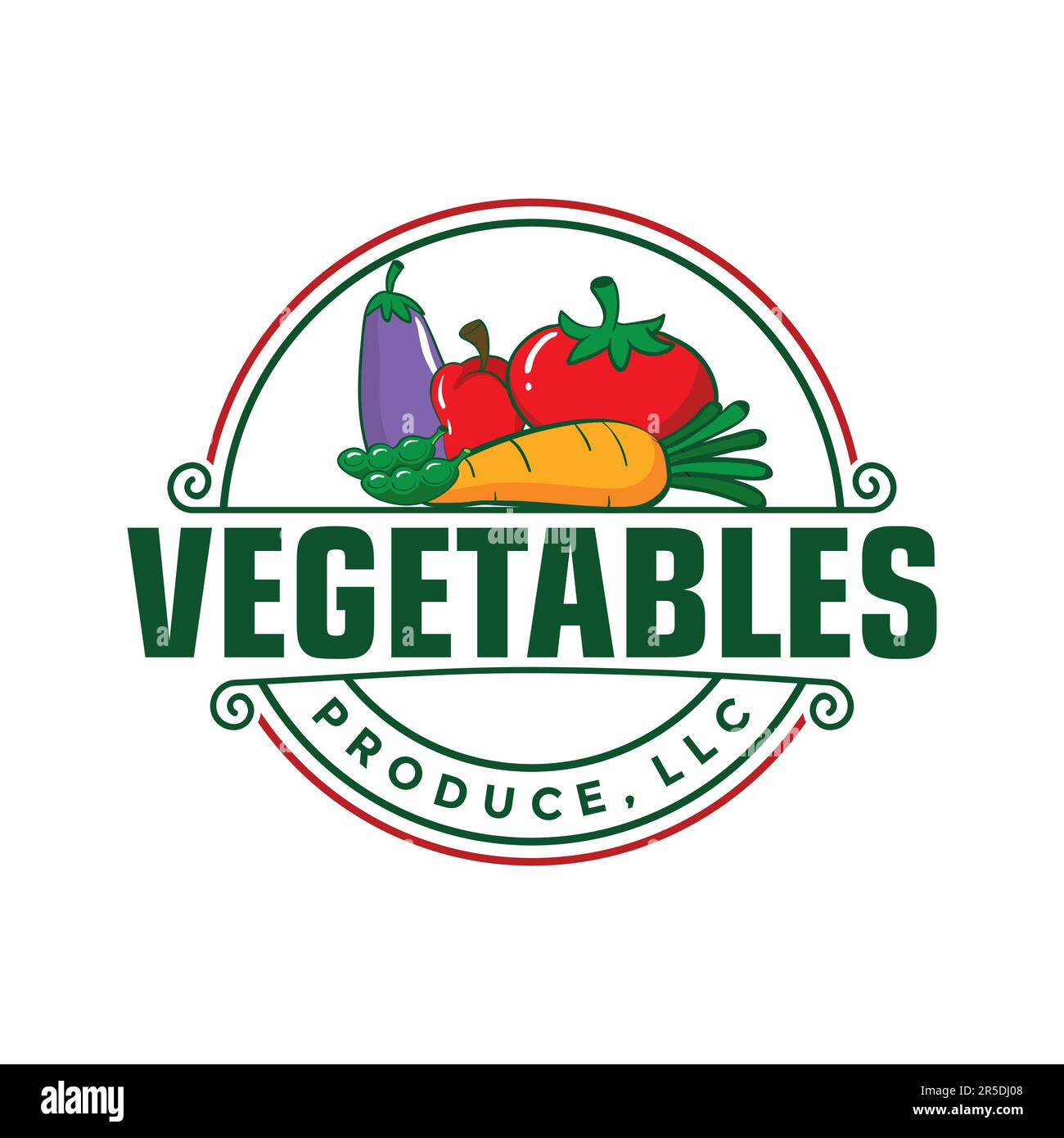 Gemüse Farm Vintage Logo Design Inspiration Stock Vector Stock Vektor