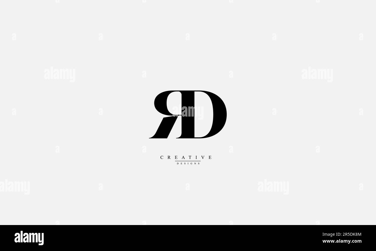 Buchstaben Buchstaben Initialen Monogramm Logo RD DR R D Stock Vektor
