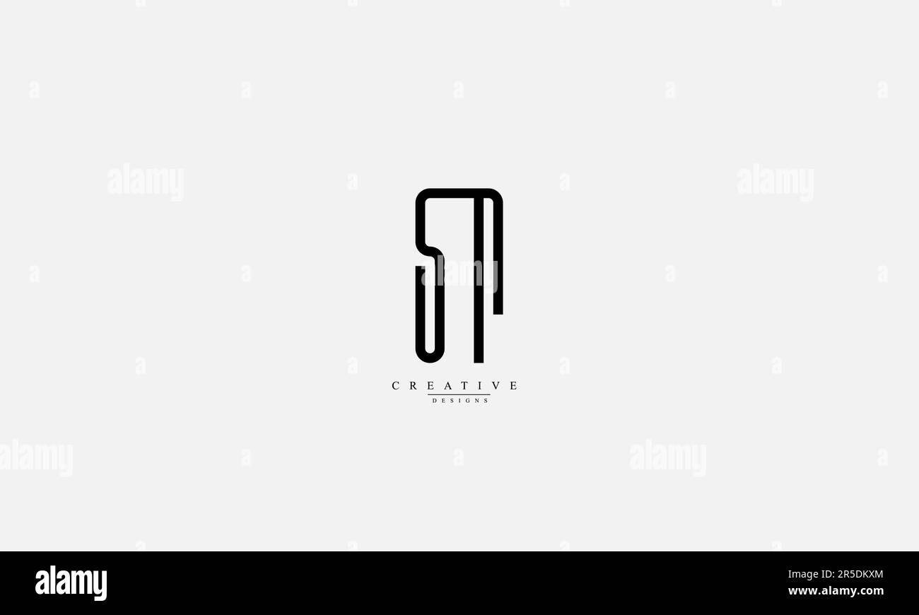 Buchstaben Buchstaben Initialen Monogramm Logo ST S T Stock Vektor