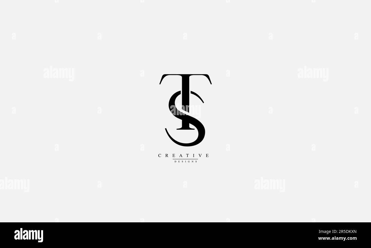 Buchstaben Buchstaben Initialen Monogramm Logo ST S T Stock Vektor