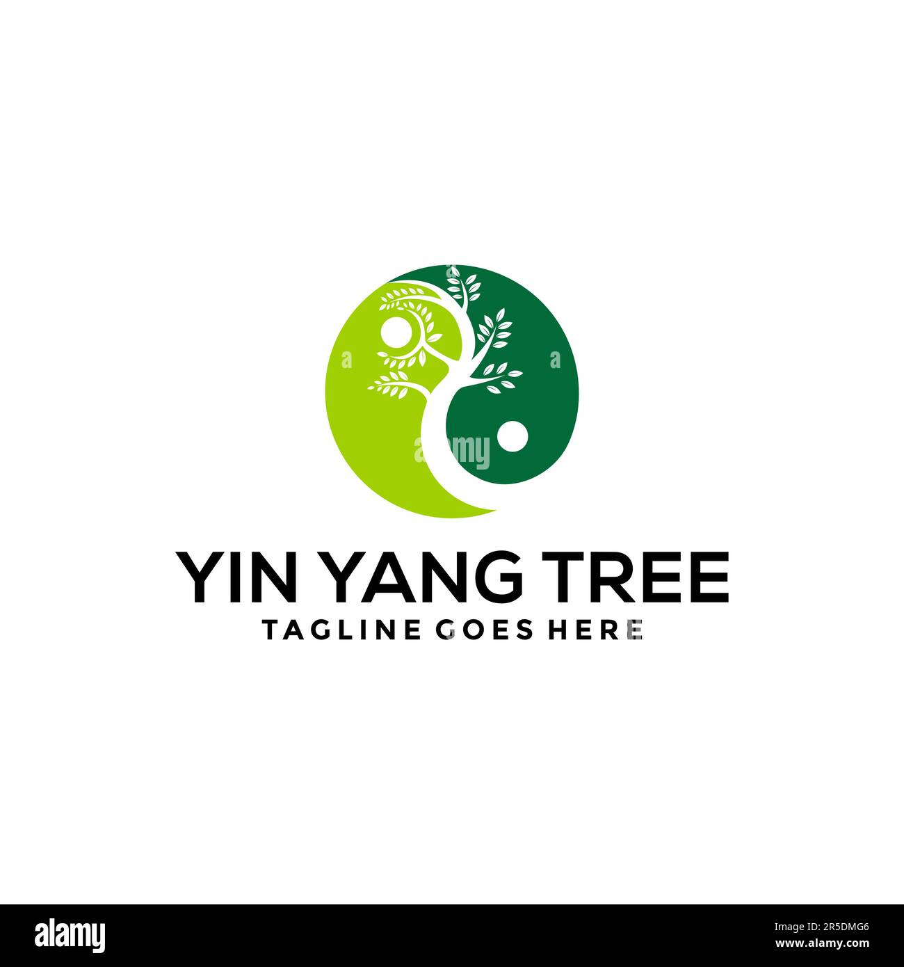 Yin Yang Tree Logo Template Design Kreative Idee Stock Vektor