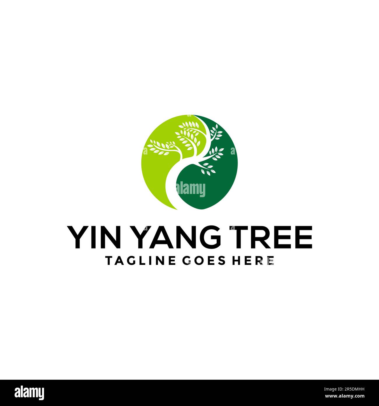 Yin Yang Tree Logo Template Design Kreative Idee Stock Vektor