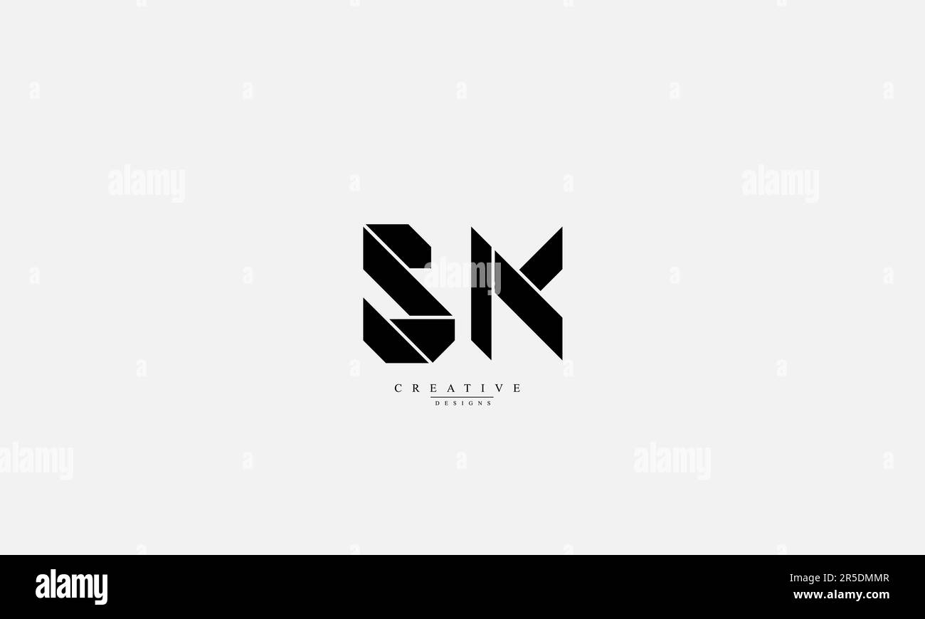 Buchstaben Buchstaben Initialen Monogramm Logo SK S K Stock Vektor
