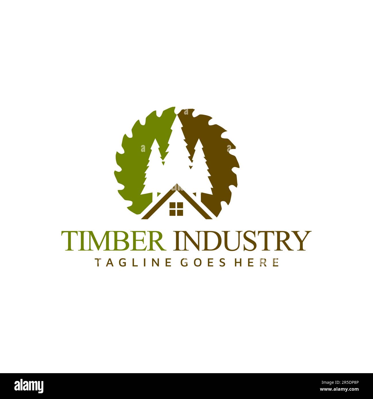 Holzbearbeitung Logo-Design Kreative Inspiration Stock Vektor